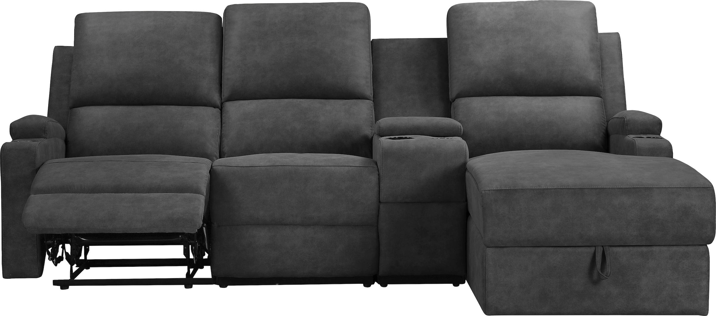 Home affaire Ecksofa »Napori Multimediasofa, 3er Kinosessel XXL, L-Form,«, Kinosofa mit Relaxfunktion, Getränkehalter, Staufach und Staukasten