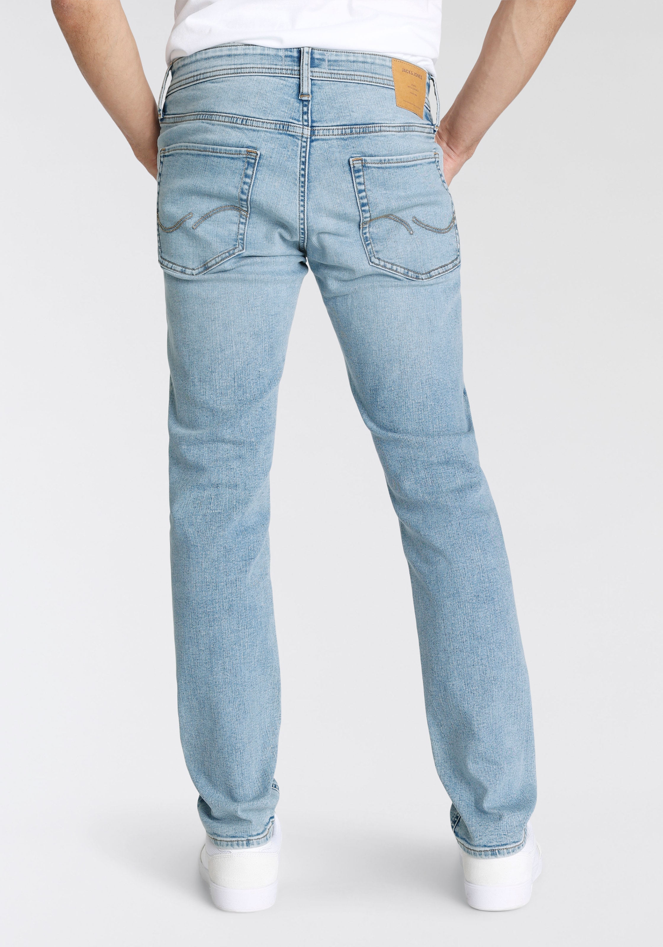 Jack & Jones Slim-fit-Jeans »JJIGLENN – Jeans mit Stretch und figurbetonter Silhouette«, Used, modisch, slim fit, Denim/Jeans