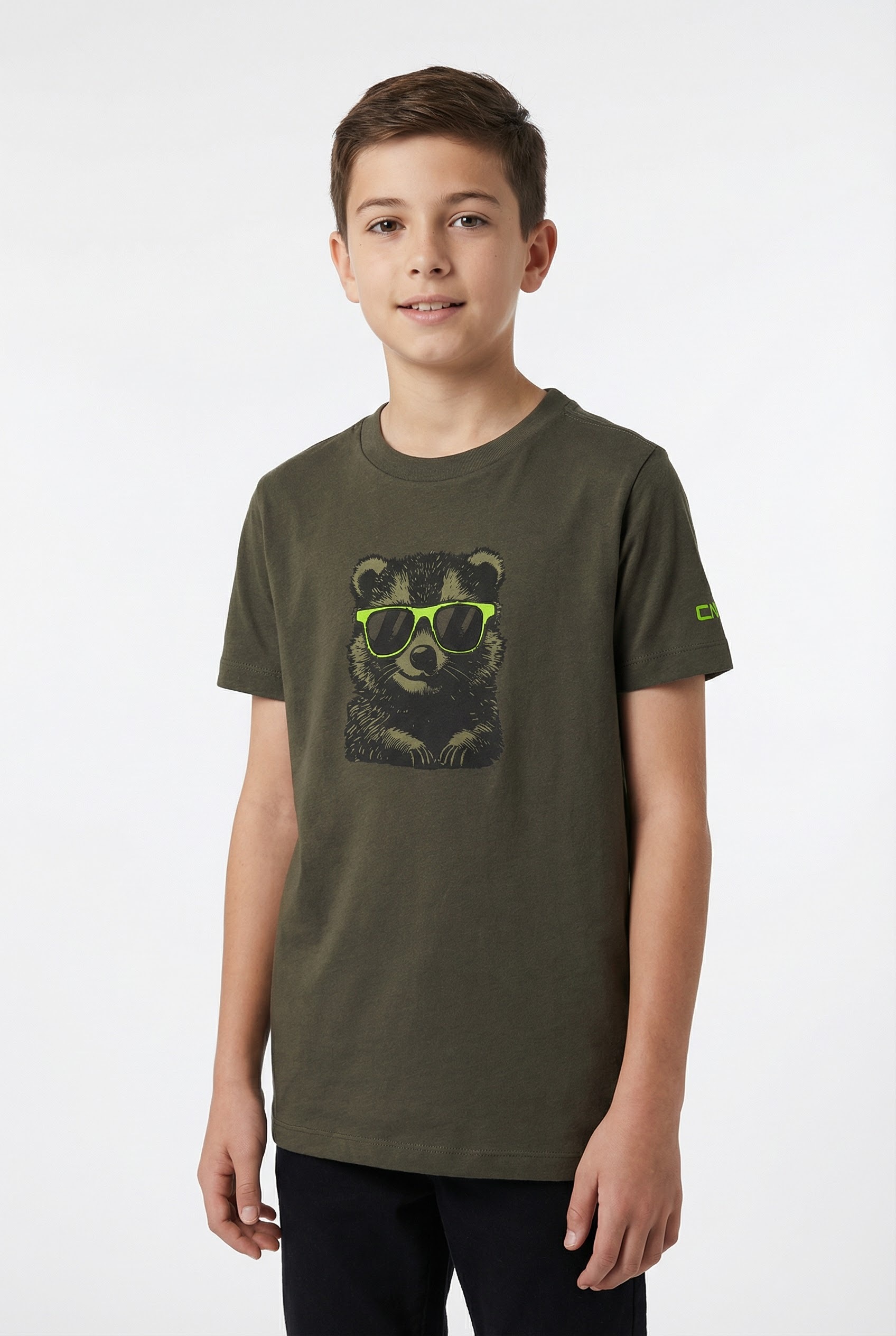 Cmp Oil Grün T-Shirt Für Kinder, Kurzarm, Mit Rundhalsausschnitt, Aus Baumwolle