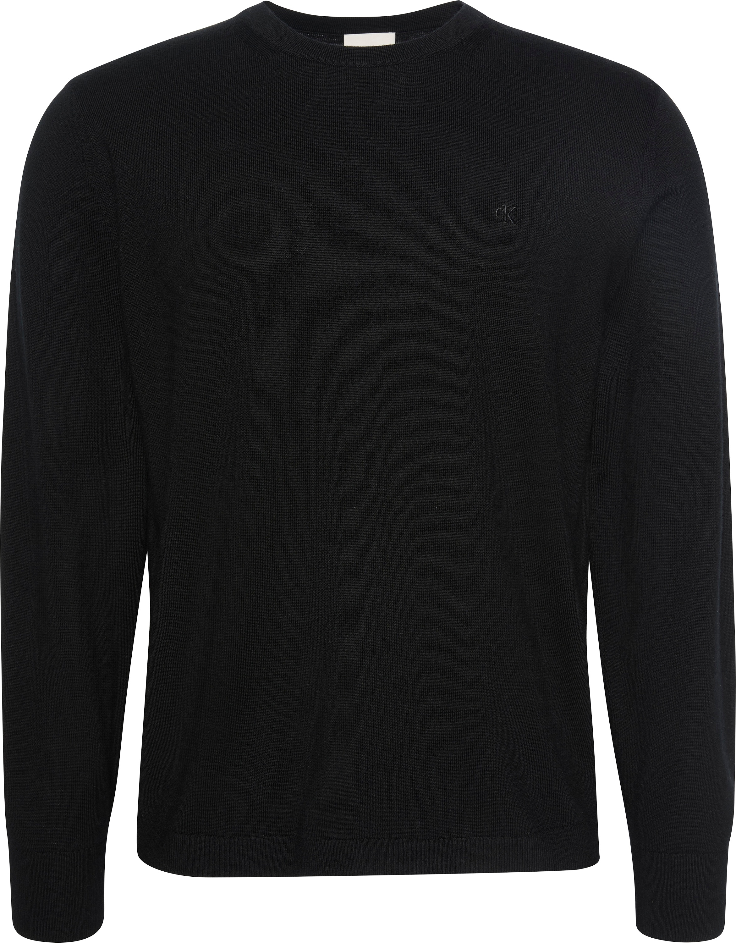 Calvin Klein Strickpullover »LS 100% MERINO CREW 14GG«, Mit Rundhalsausschnitt, regular fit