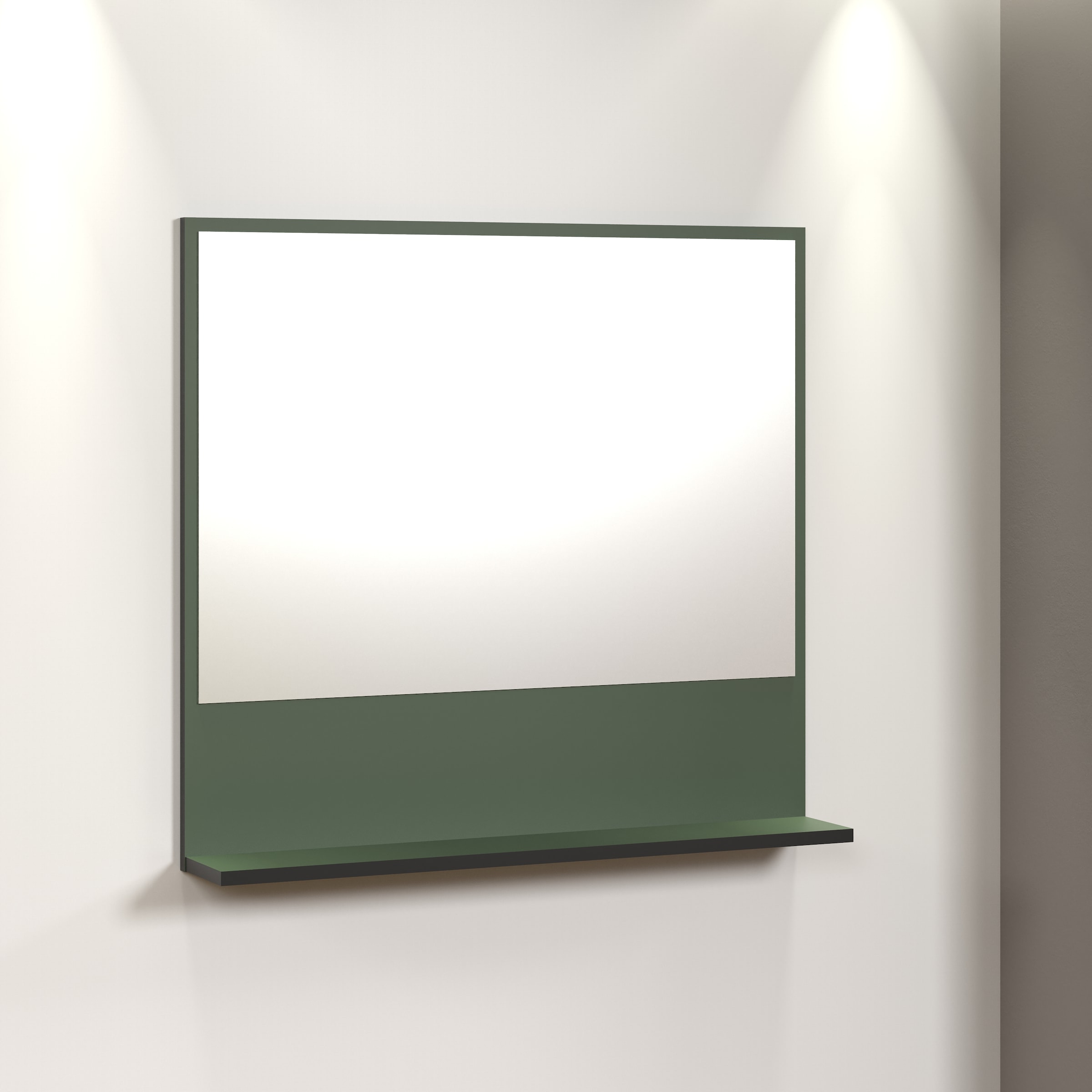 welltime Badspiegel »Amrum«, (1 St.), Eleganter Badezimmerspiegel mit Ablage - Masse (B/T/H) 60-80/14/74 cm
