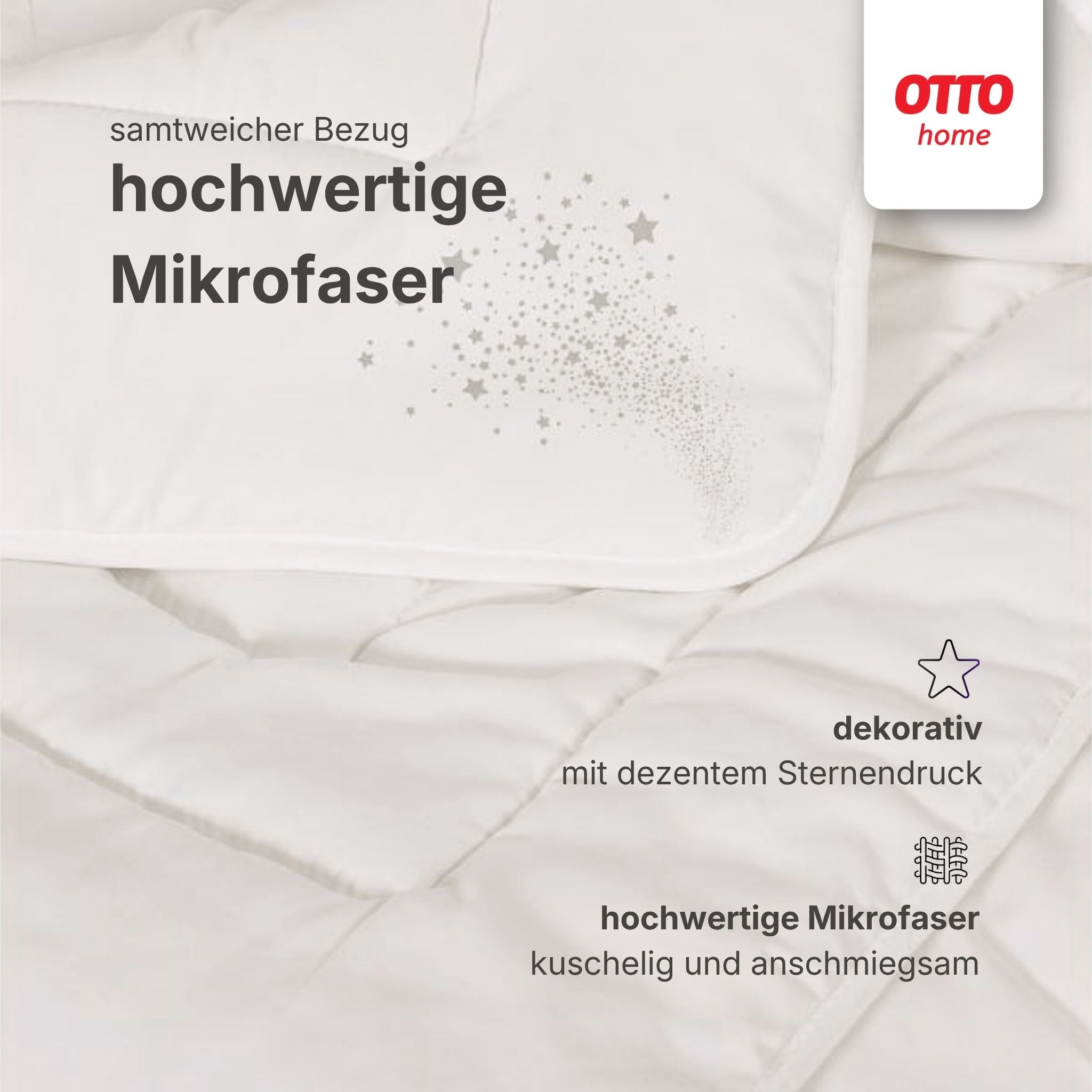 OTTO home Microfaserbettdecke "Baca, Bettdecke 135x200 cm, 155x220 cm und weitere Größen" normal Füllung aushochwertiger6D-Hohlfaser Bezug Polyester 1 Stk. tlg. Bettdecken, Sommer, Winter, 4-Jahreszeiten, Decke