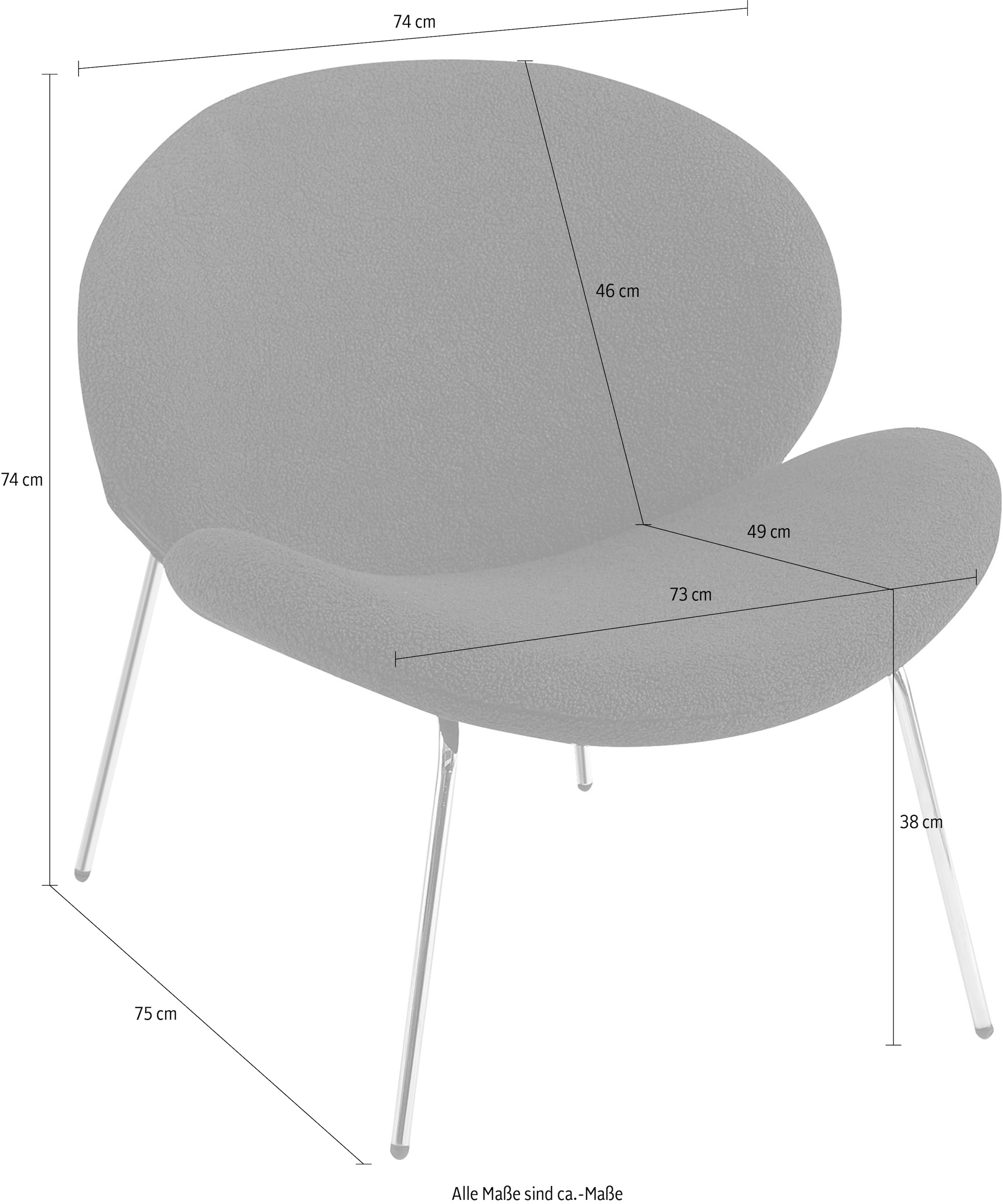 Kayoom Polsterstuhl »Stuhl Jaden 125 2er-Set, im angesagten Stoff mit dem Kräusel-Effekt«, (Set), 2 St., Ästhetisch minimalistisches Design, Bouclé Stoff, breites Sitzen