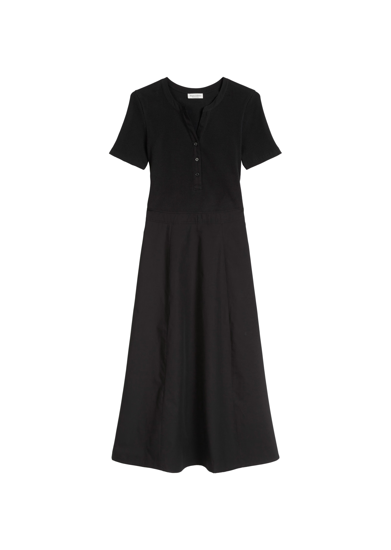 Marc O'Polo Maxikleid, geripptes Oberteil, Reissverschluss an der Seite, nahtfrei
