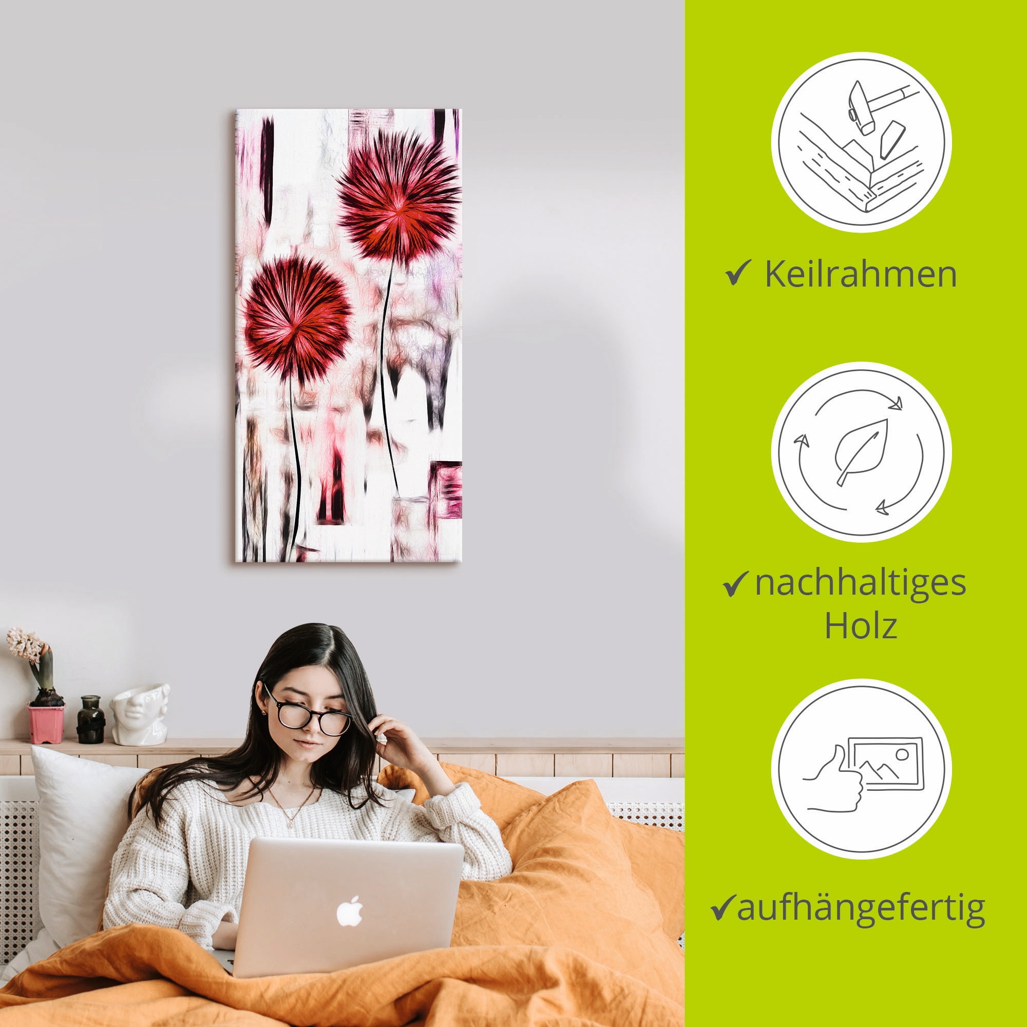 Artland Wandbild »Blumen«, Blumen, (1 St.), als Alubild, Leinwandbild, Wandaufkleber oder Poster in versch. Grössen