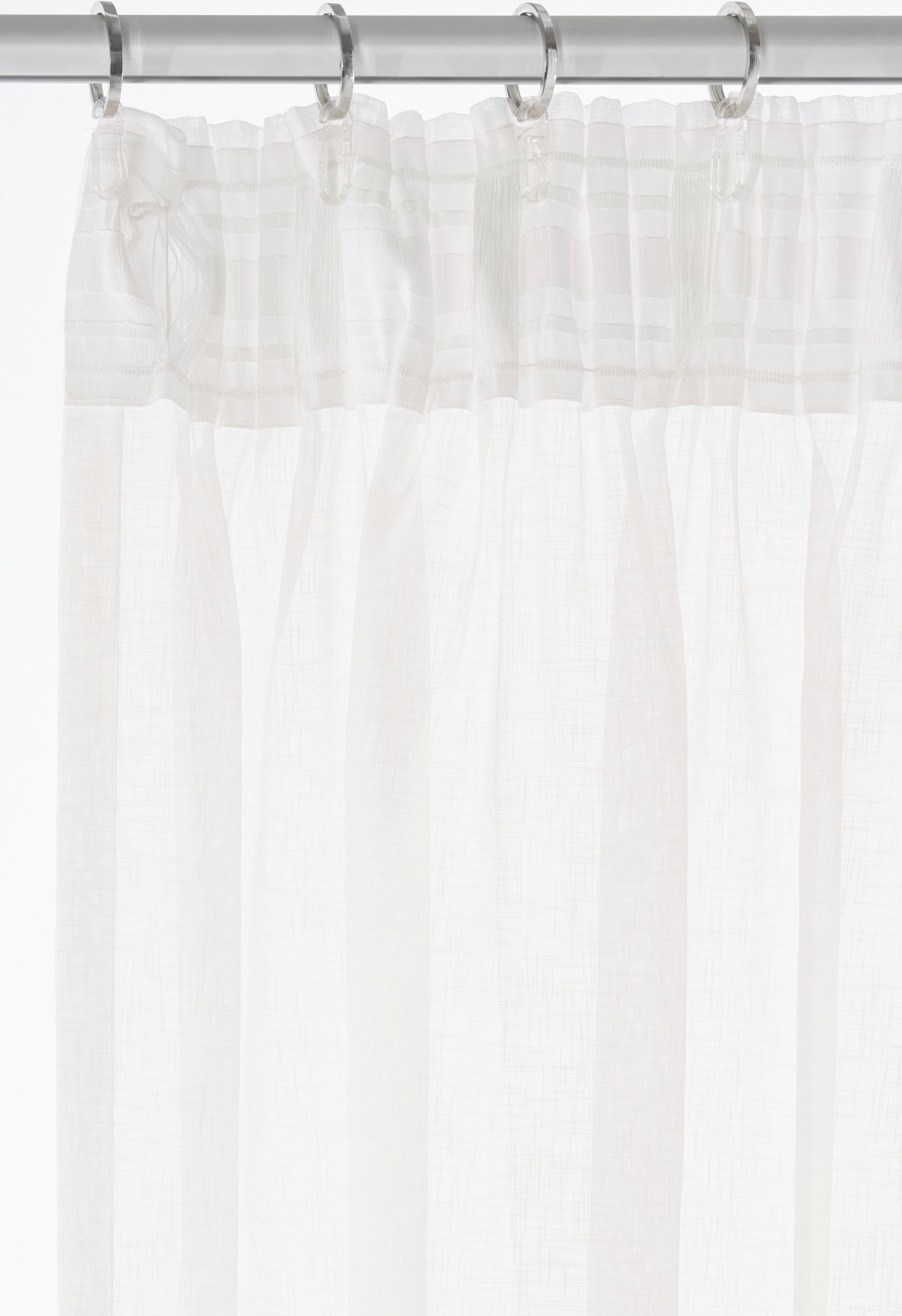 my home Gardine »REGINA«, (2 St.), Transparent, Leinenoptik, 2-er Set