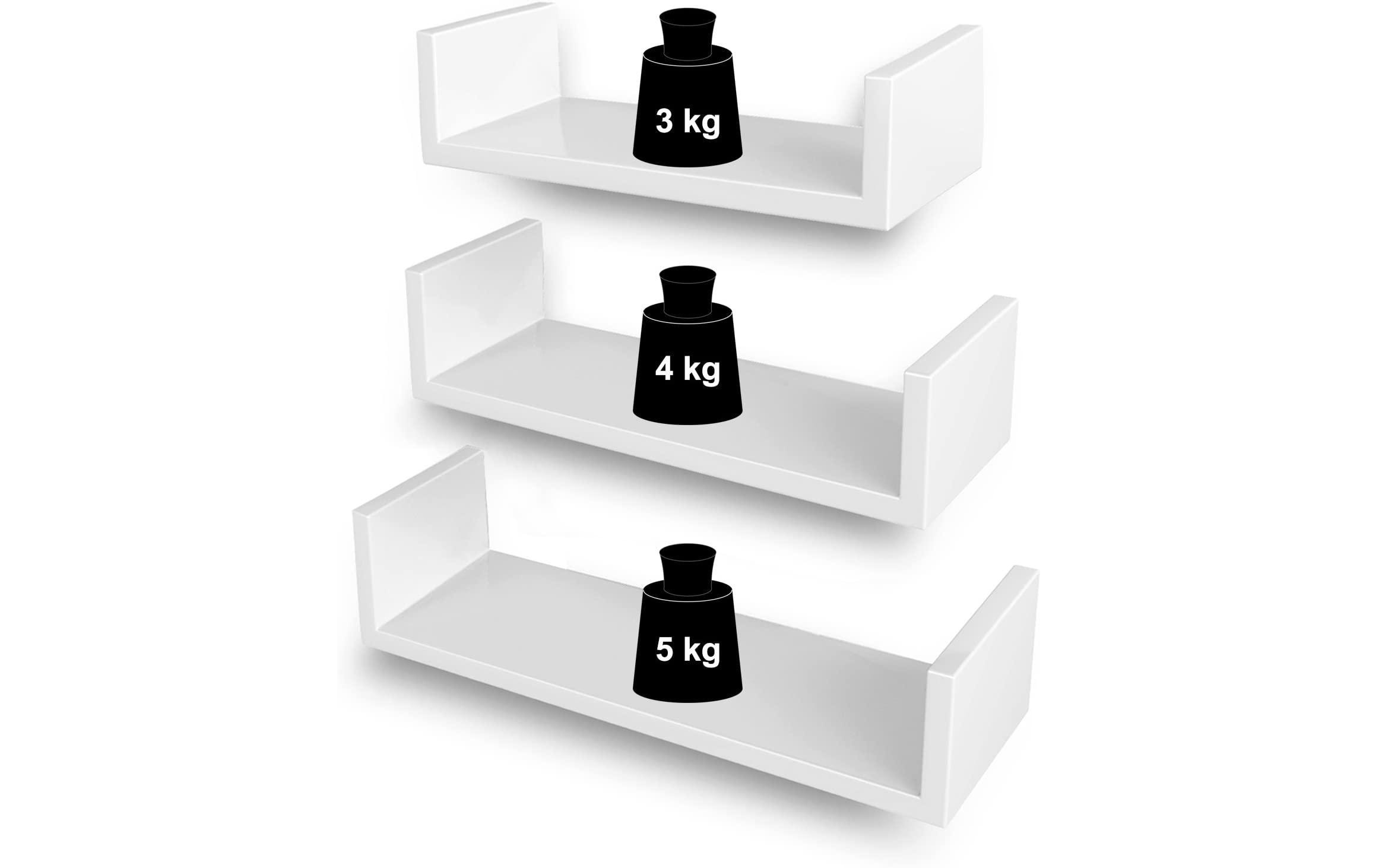 SONGMICS Wandregal »Wandregal Weiss, 3er Set, Holz«