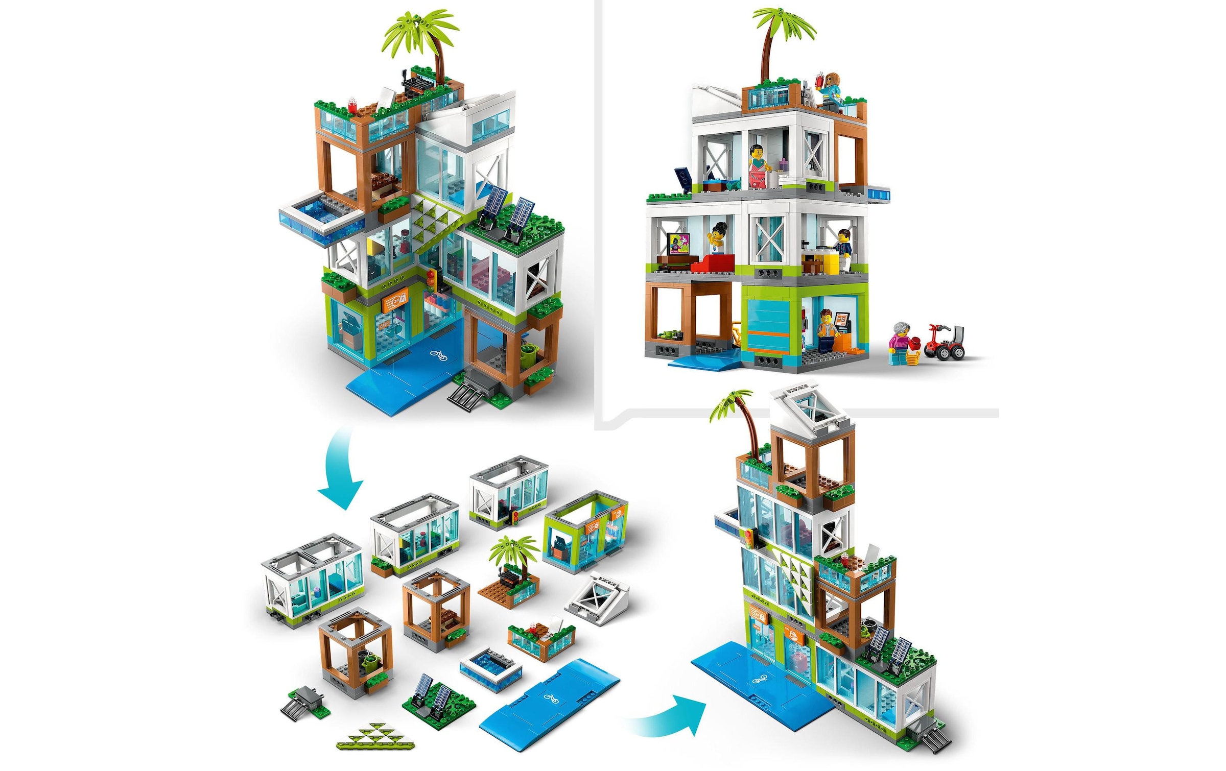 LEGO® Spielbausteine »City Appartementhaus 60365«, (688 St.)