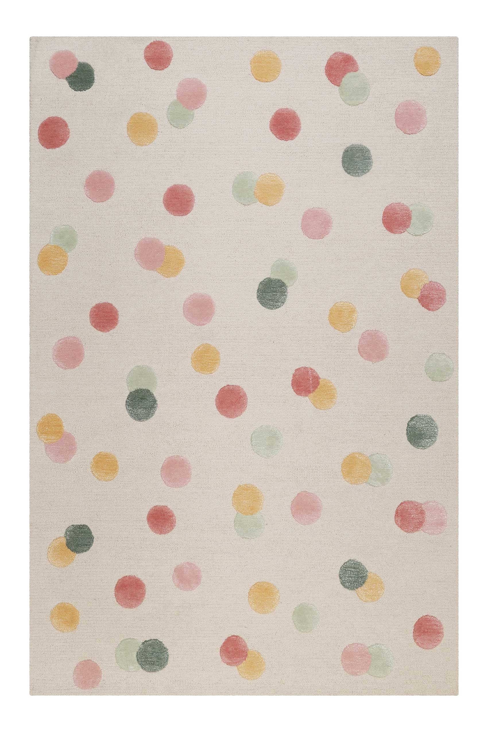 SMART KIDS Kinderteppich "Dana" rechteckig 1,2 mm Höhe modern und natürlich, bunte Polkadots, mit Struktur, Kinderzimmer