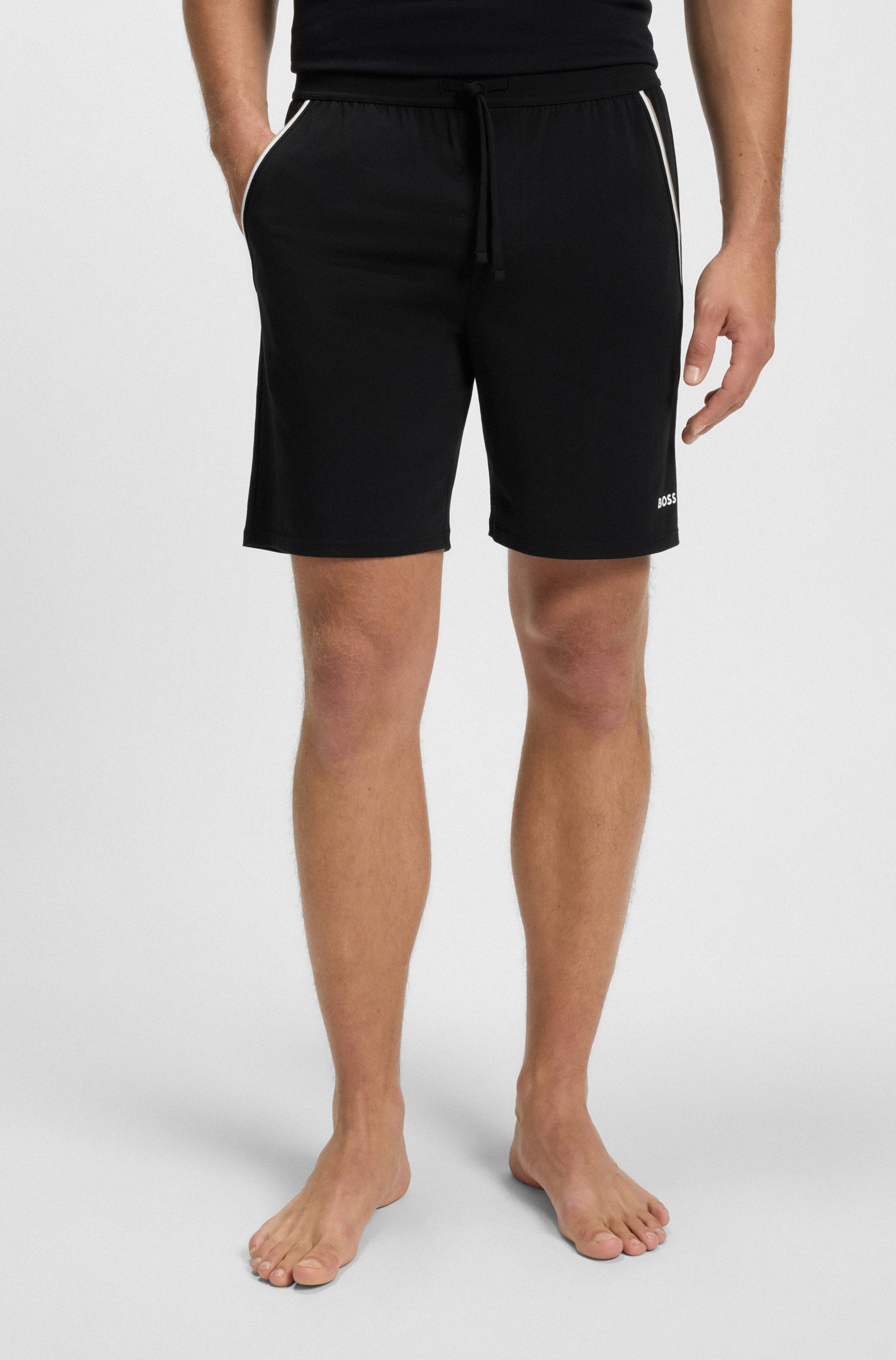 BOSS Pyjamashorts »Unique« aus elastischer Baumwolle mit Tape-Details