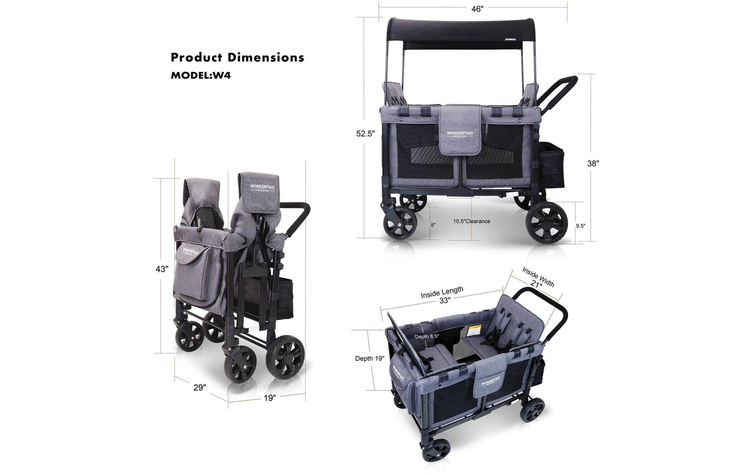Geschwisterwagen »Wonderfold Original Quad 4-Sitzer«, 136 kg