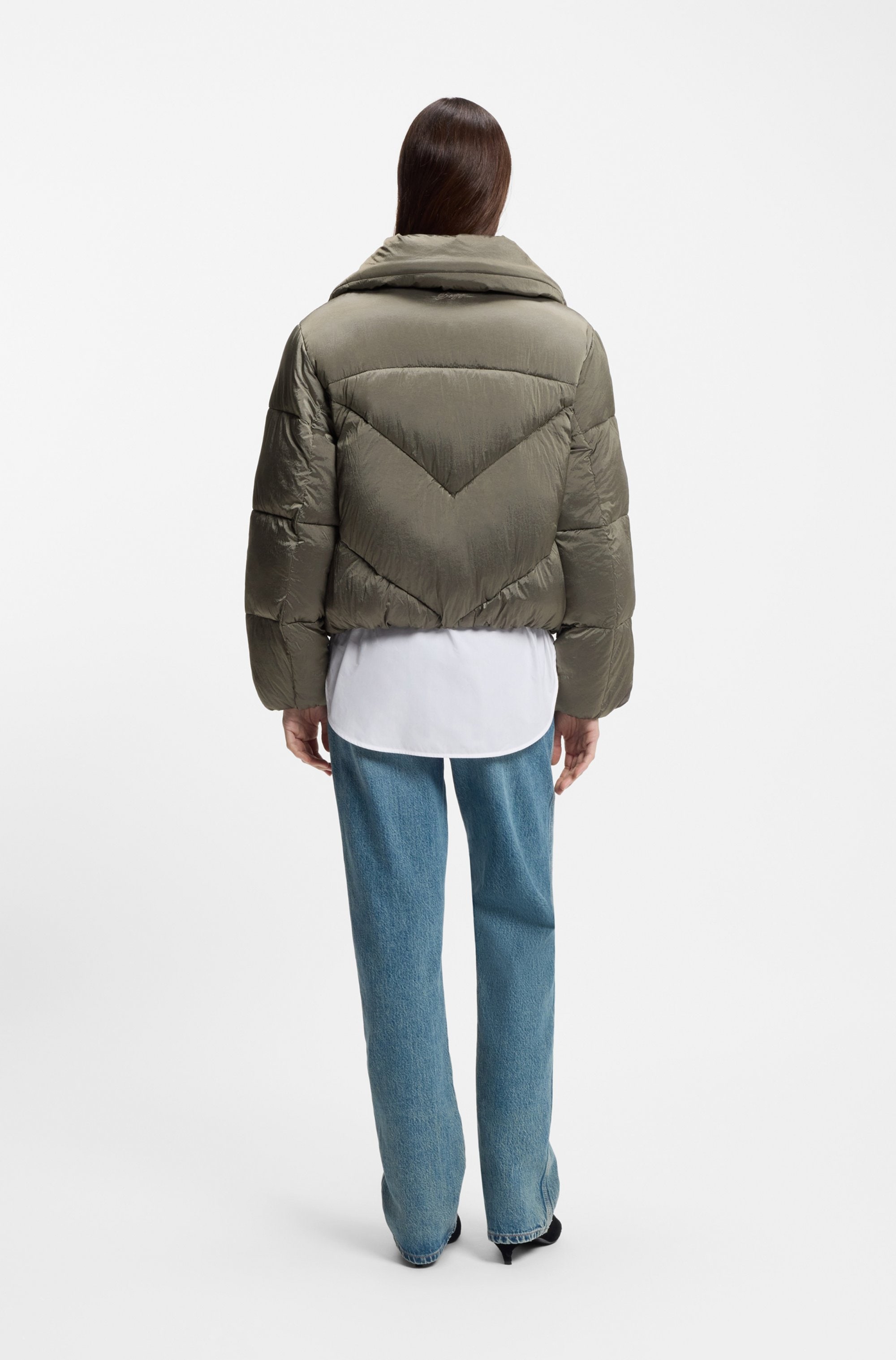 BOSS ORANGE Steppjacke »Padilena Premium Damenmode«, Regular Fit mit Stehkragen, gefütterte Taschen