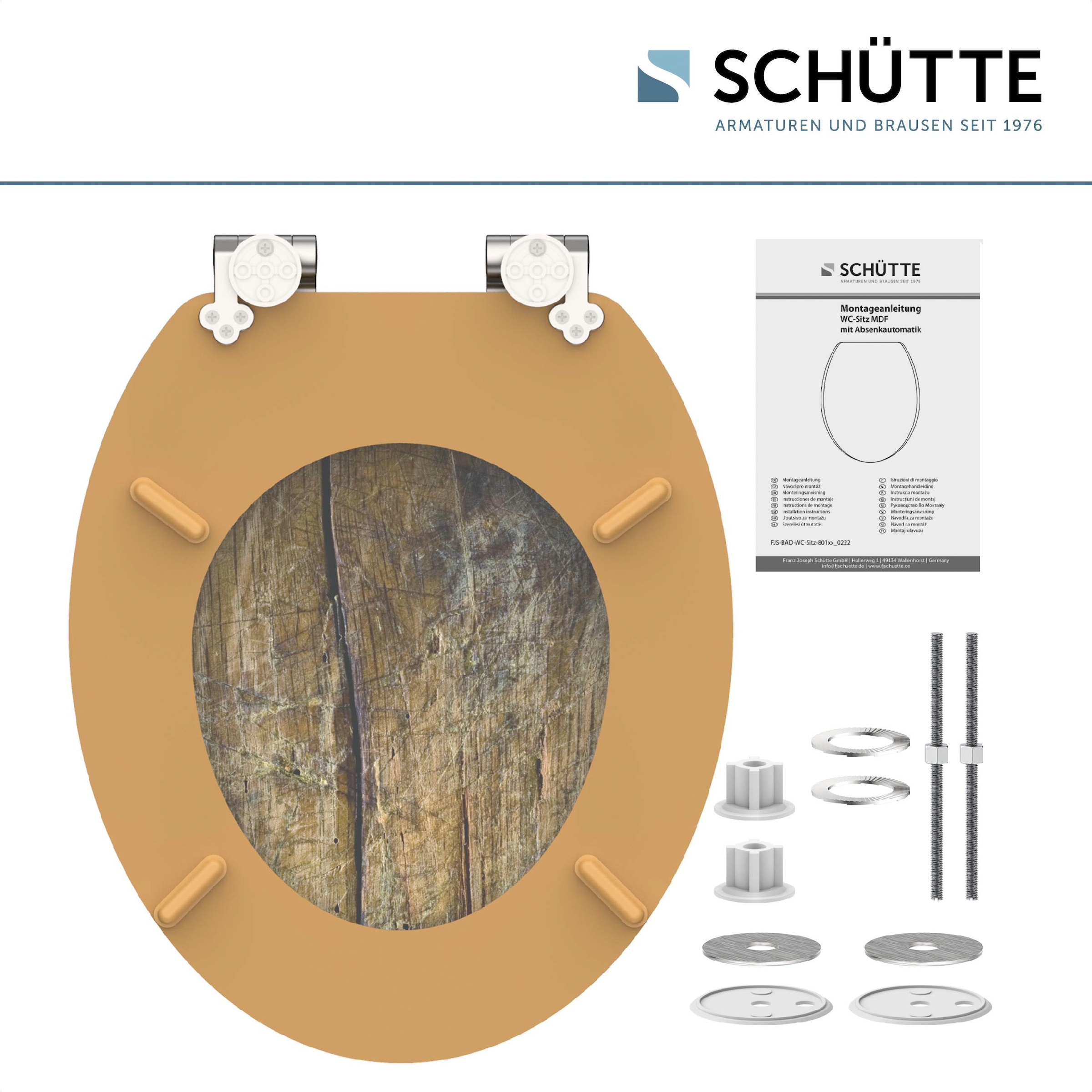 Schütte WC-Sitz »Solid Wood«, mit Absenkautomatik und Holzkern, MDF