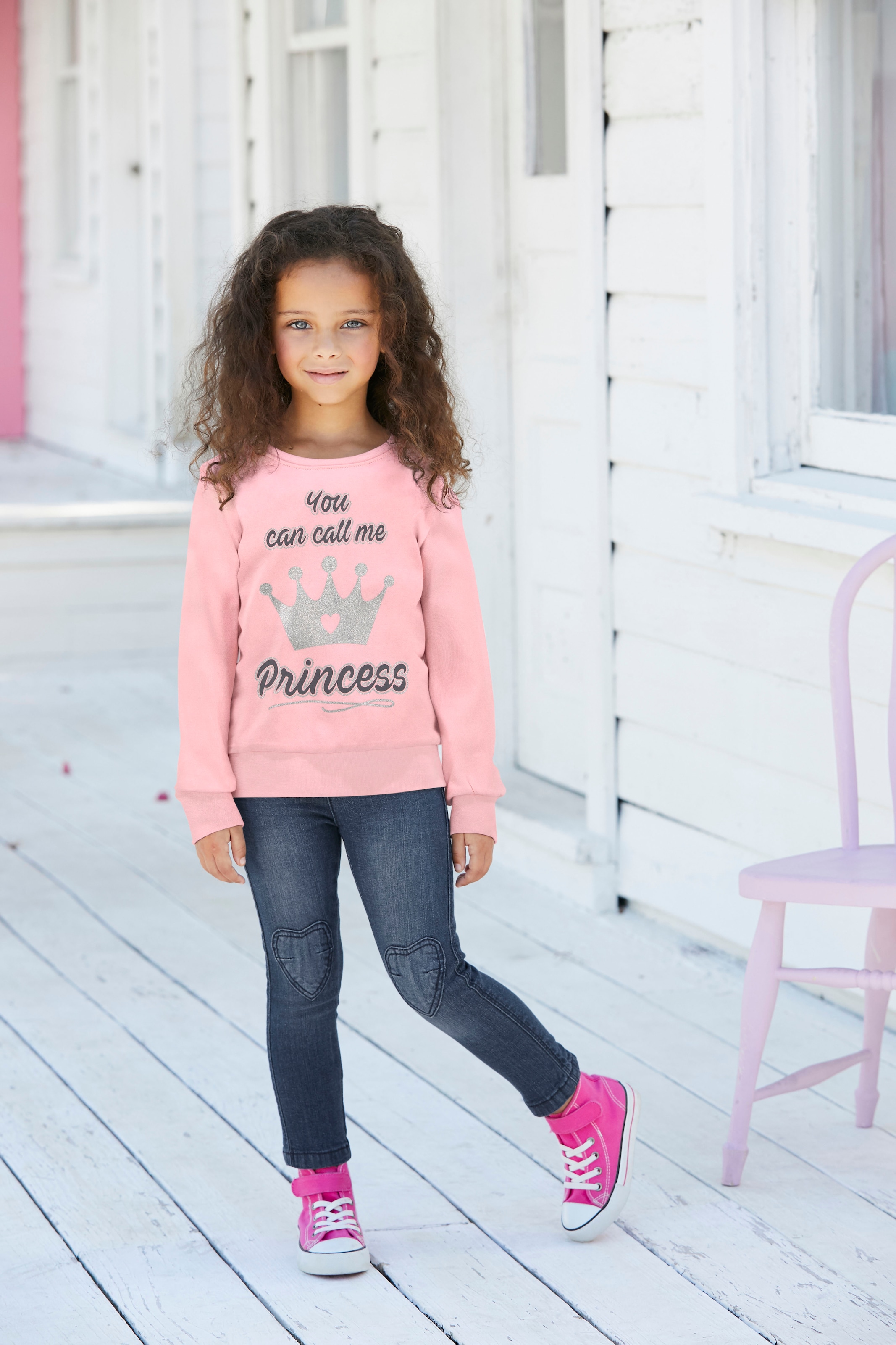 KIDSWORLD Langarmshirt »YOU CAN CALL ME PRINCESS«, mit niedlichem Glitzerprint