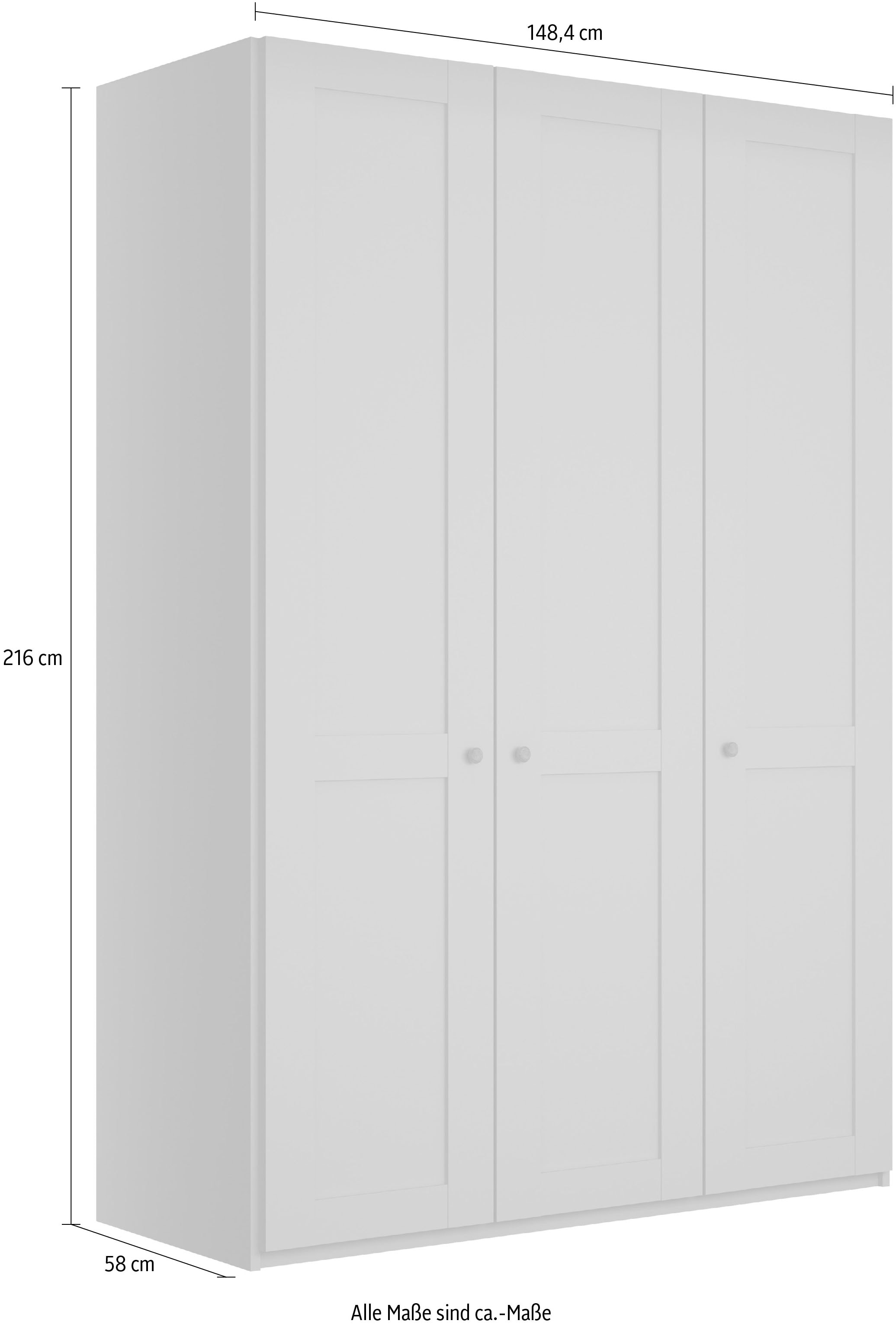 WIEMANN Drehtürenschrank »Göteborg, mit 95° Öffnungswinkel, Made in Germany«, inkl. Spiegel und Türendämpfung, moderner Landhausstil