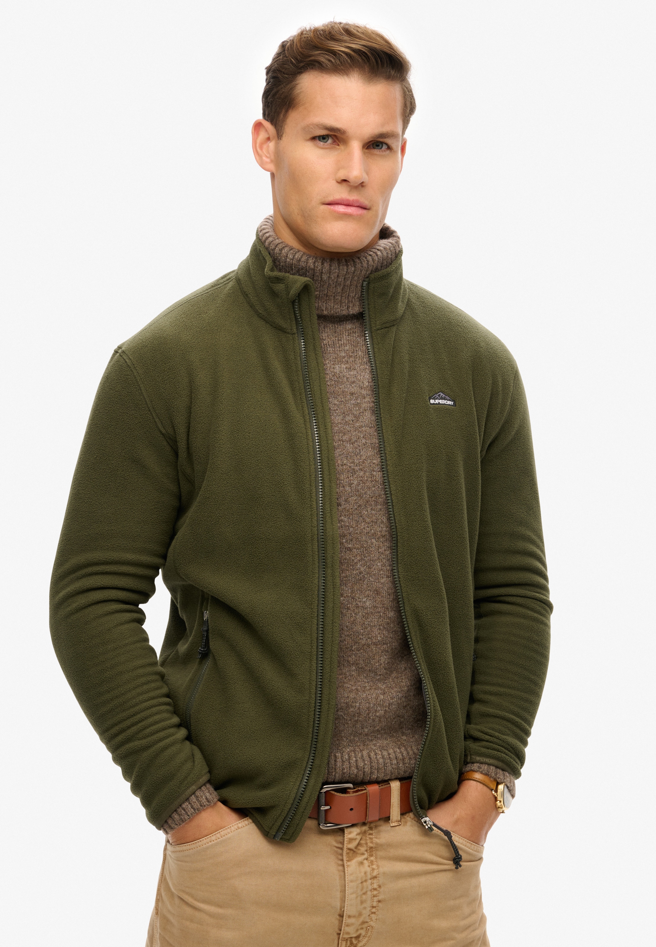 Superdry Fleecejacke »POLAR FLEECE FULL ZIP«, mit Kapuze