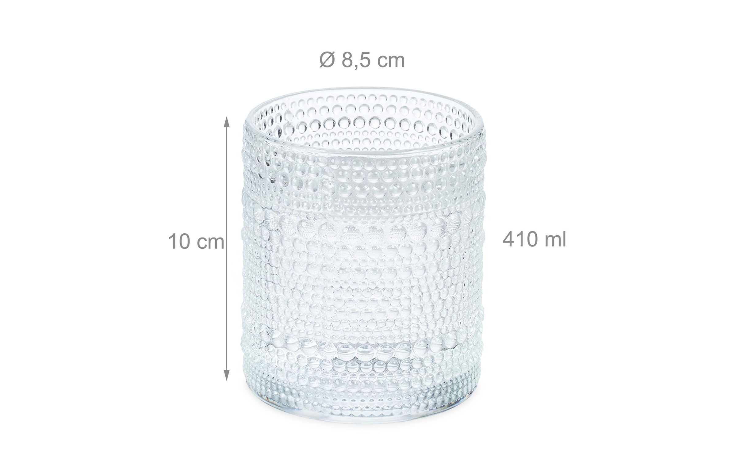 relaxdays Glas »4er Set, Transparent, 410 ml«