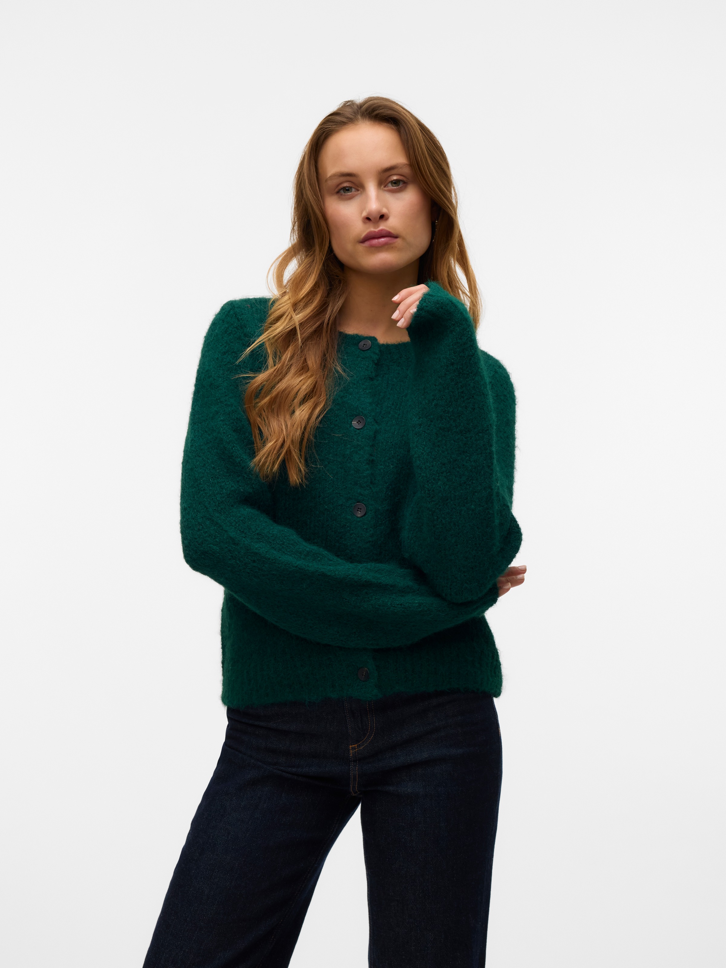 Vero Moda Strickjacke »VMNOVAH LS O-NECK BUTTON CARDI GA NOOS«