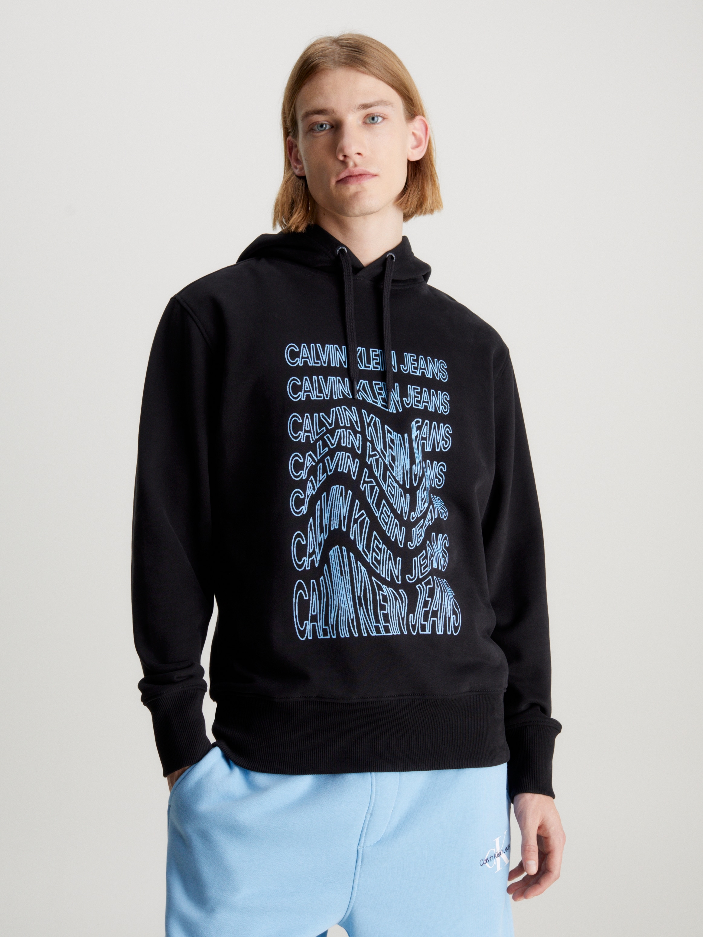 Calvin Klein Jeans Kapuzensweatshirt »INSTITUTIONAL WARP HOODIE«, mit Logodruck
