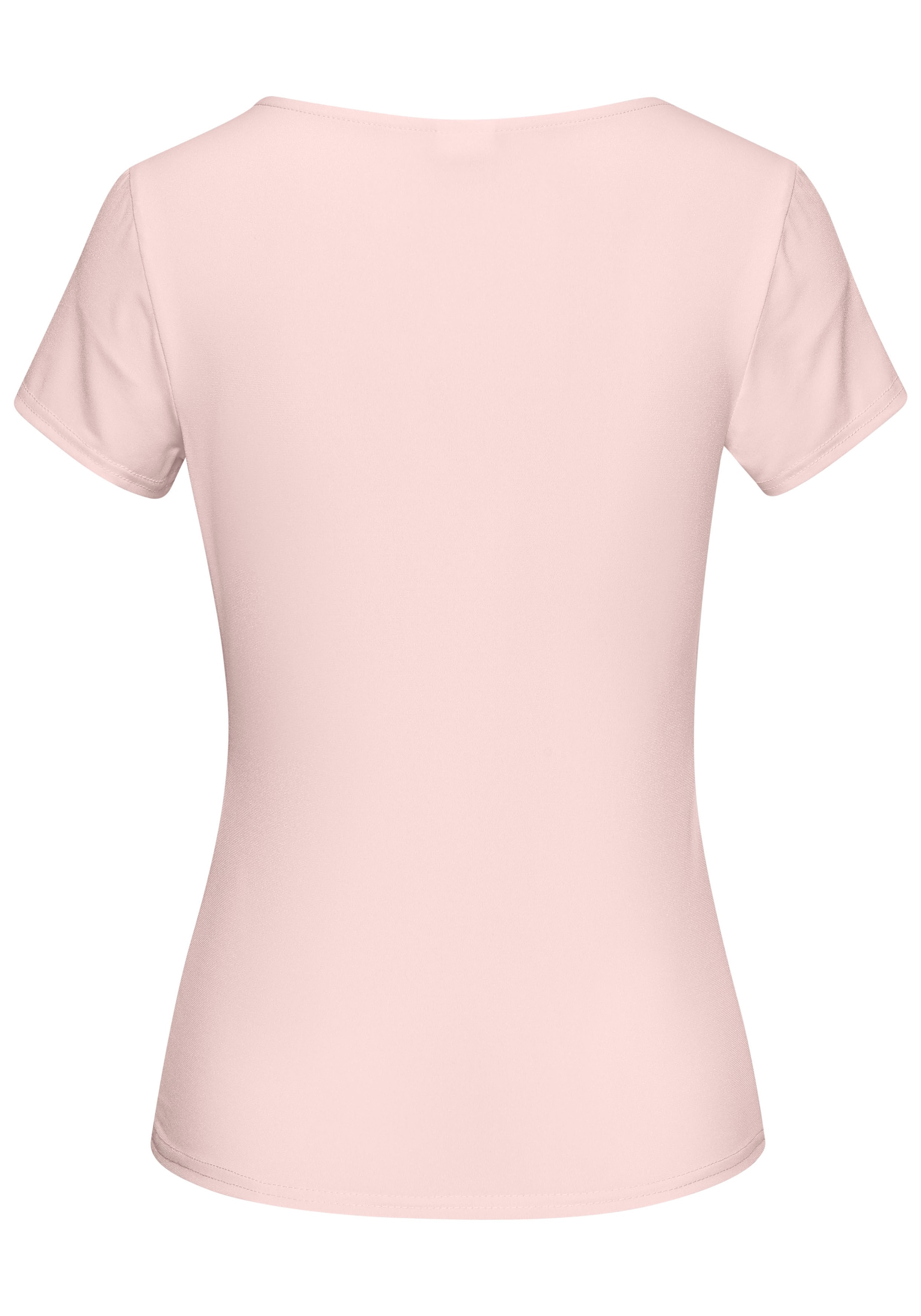 LASCANA T-Shirt, aus bügelfreiem Material, elegantes Kurzarmshirt, doppellagig