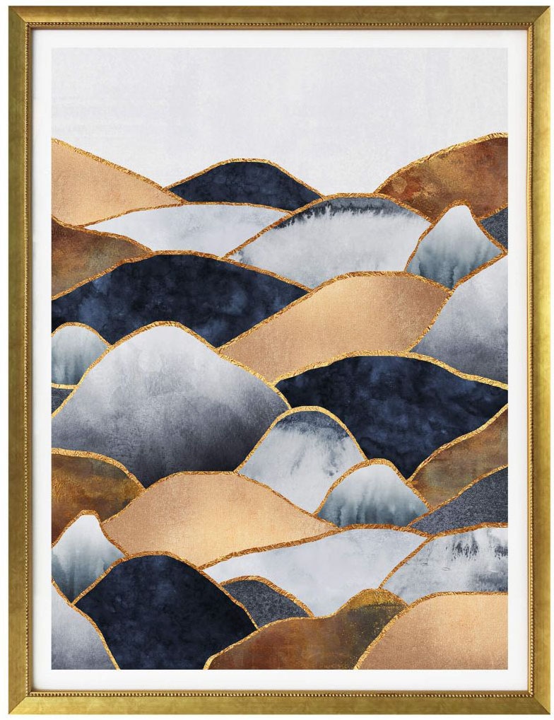 Wall-Art Poster »Gold Effekt Berge Goldene Hügel«, Berge, (1 St.), Poster,  Wandbild, Bild, Wandposter online bestellen | Jelmoli-Versand
