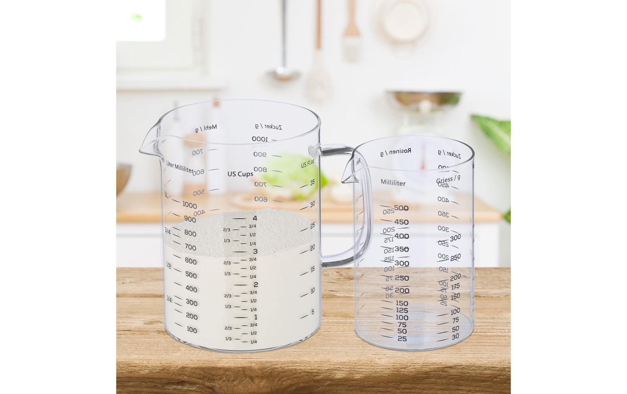 relaxdays Messbecher »Set 2 Stück, Transparent«, Borosilikatglas, (Set)