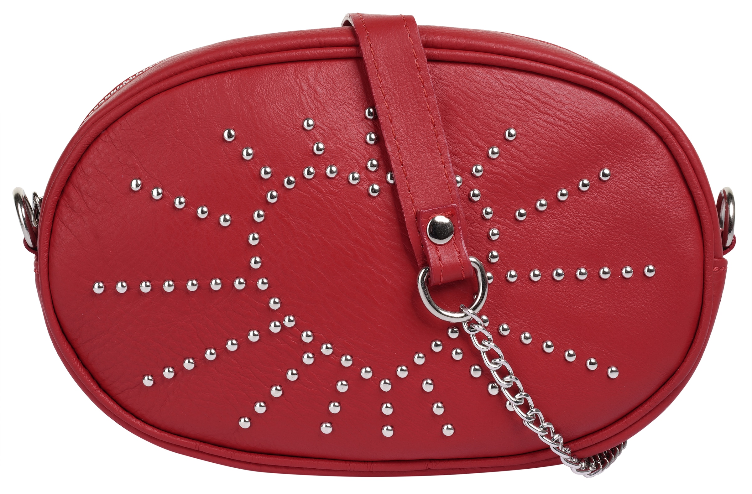 Cluty, Unisex, Gürteltasche echt Leder, Made in Italy, rot, B/H/T: 15cm x 20cm x 5cm onesize, Höhe 15 cm x Breite 20 cm x Tiefe 5 cm