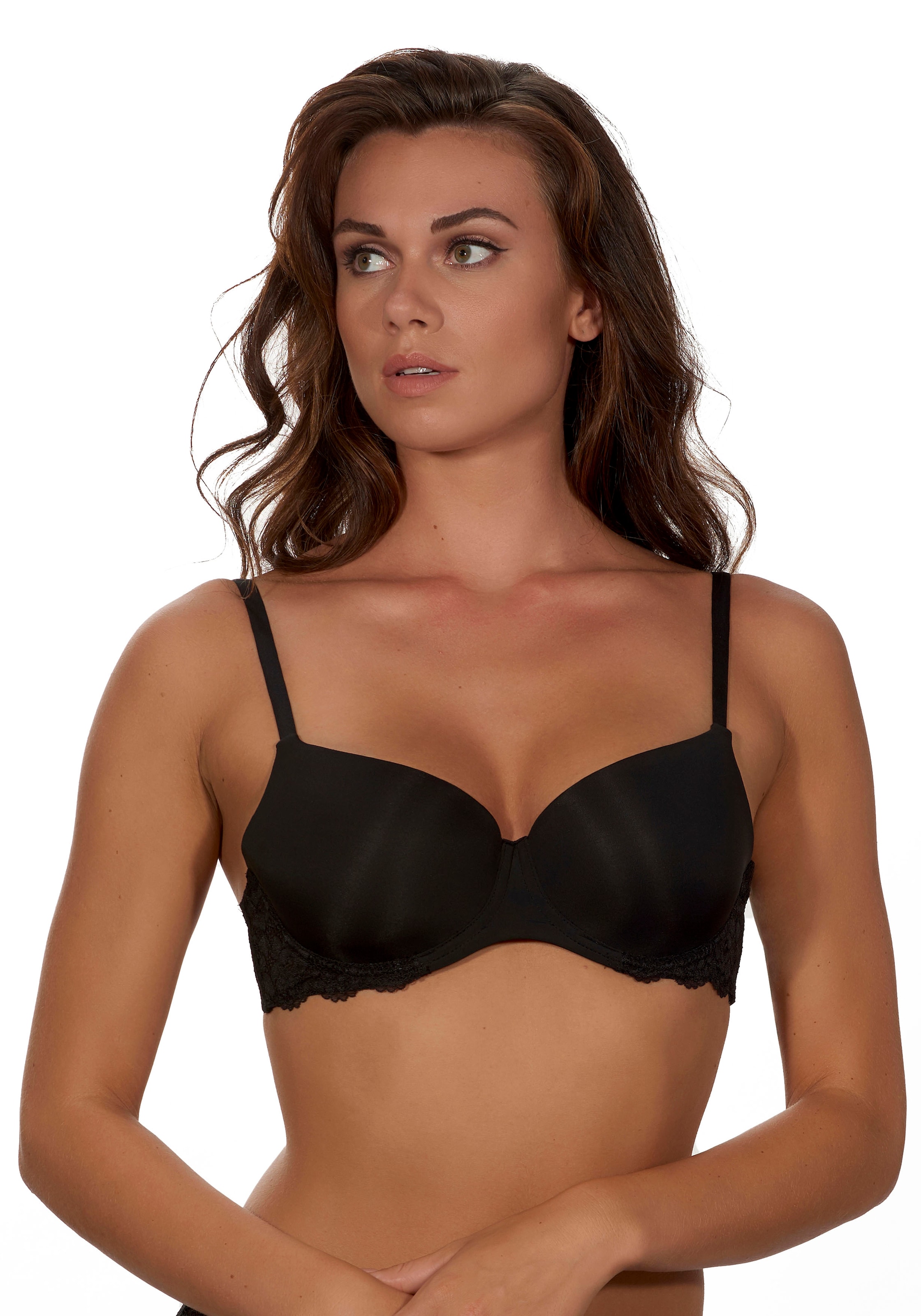 After Eden T-Shirt-BH »JILL« mit Schale, mit Bügel, verstellbare Träger, mit Spitze, feminin