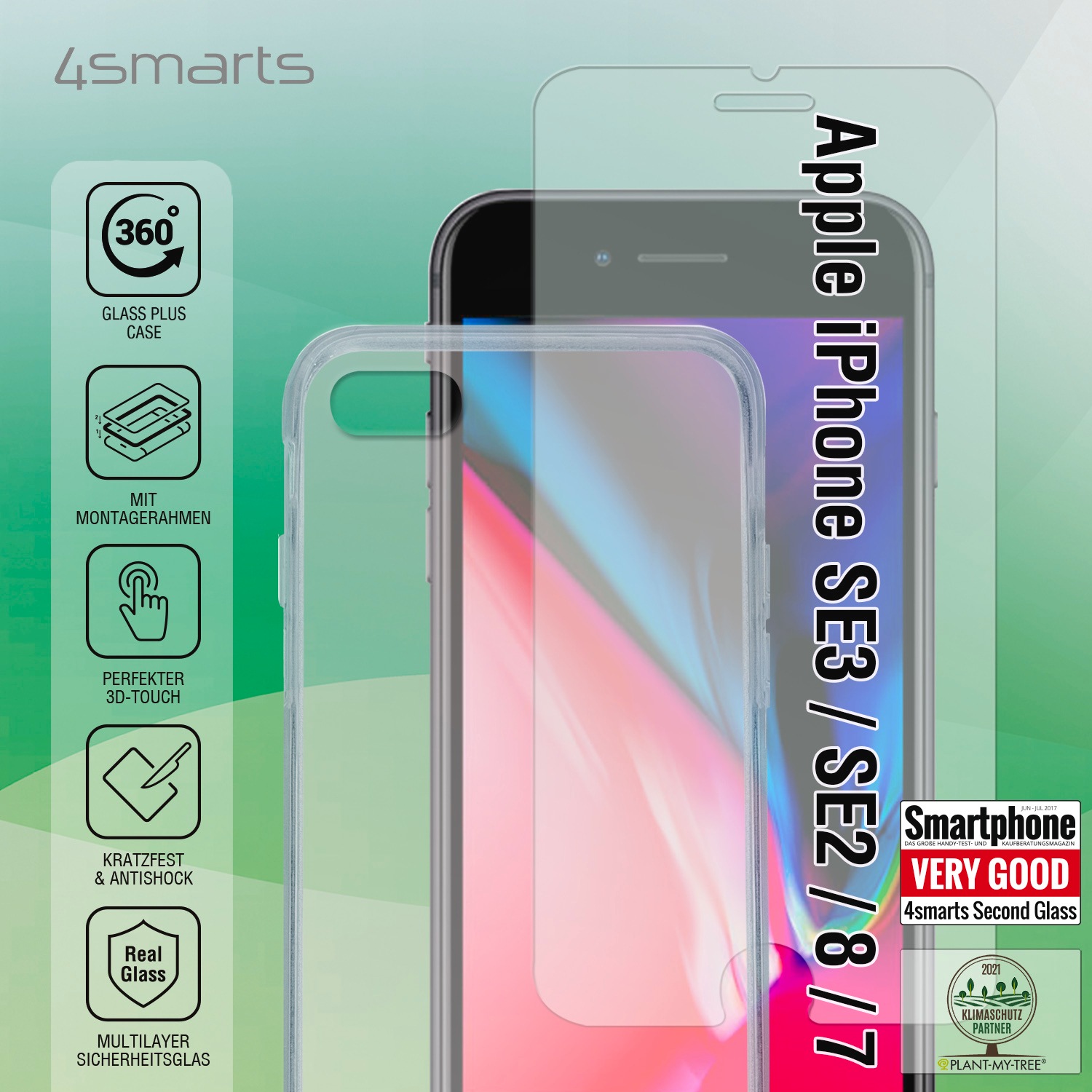 4smarts Handyhülle »X-Pro 360° Protection für Apple iPhone 7/8/SE 20/SE 22«, Apple iPhone 7/8/SE 2020/SE 2022, Backcover, Schutzhülle, Handyschutzhülle, Case, Schutzcase, stossfest