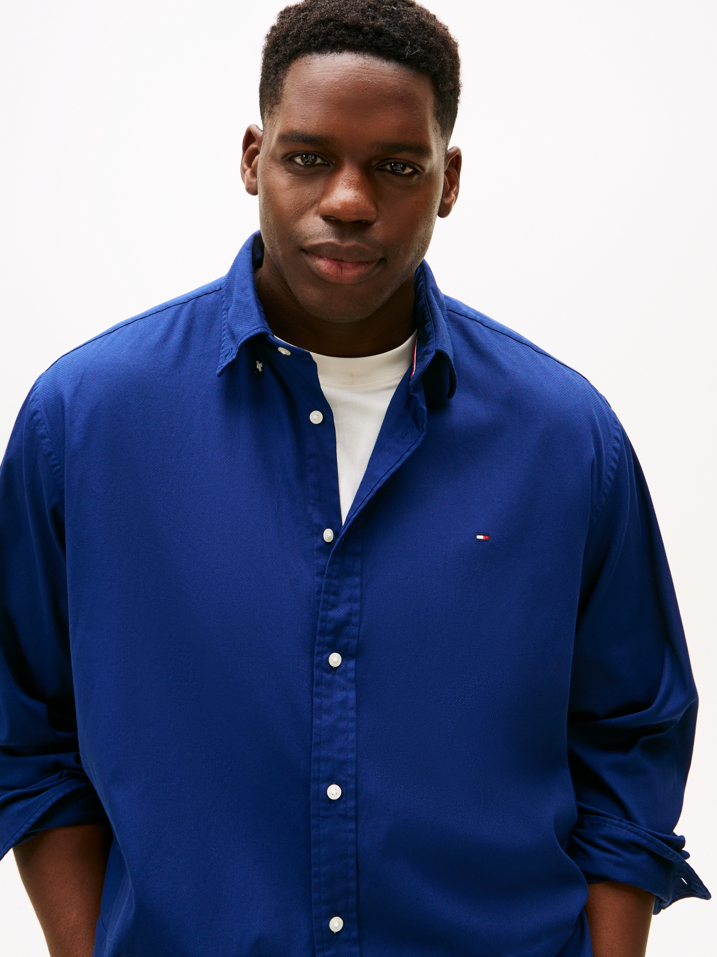 Tommy Hilfiger Big & Tall Langarmhemd, Grosse Grössen, Button-Down-Kragen