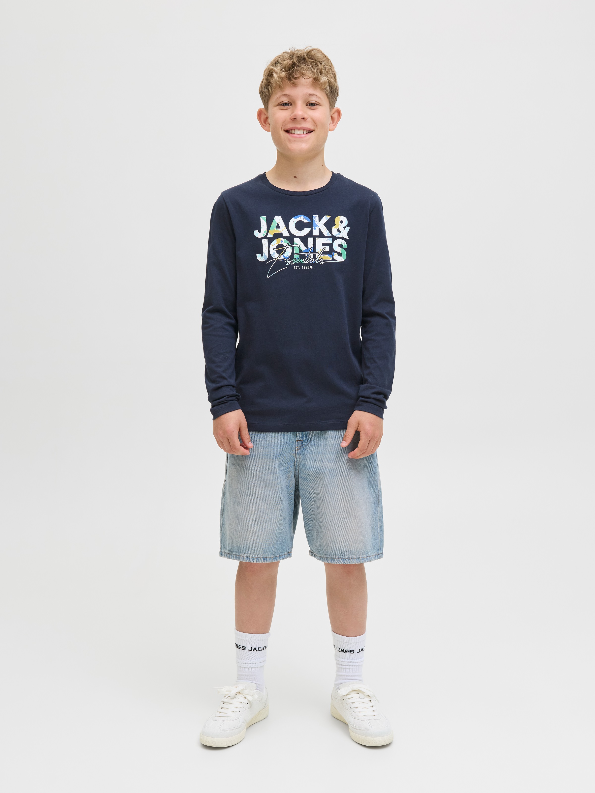 Jack & Jones Junior Langarmshirt »JJGEPLAS TEE LS CREW NECK JNR«
