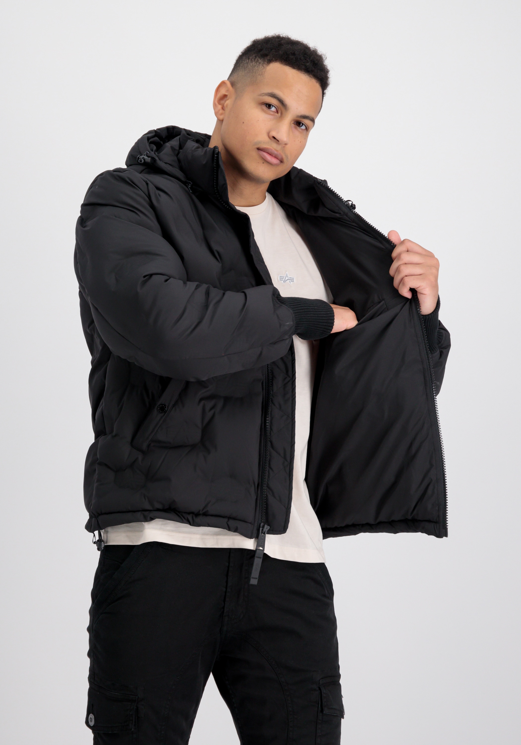 Alpha Industries Winterjacke »Alpha Industries Men - Cold Weather Jackets Hooded Logo Puffer«