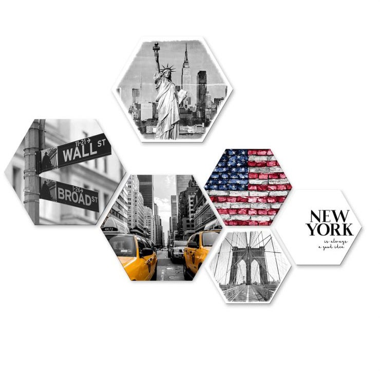 Wall-Art Mehrteilige Bilder »Typisch New York Collage«, kaufen Jelmoli-Versand | online St.) 6 (Set