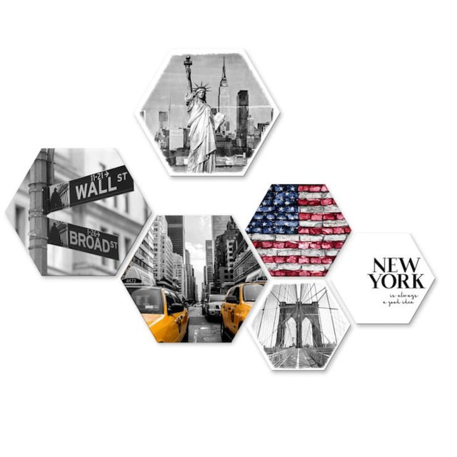 Wall-Art Mehrteilige Bilder »Typisch New York Collage«, (Set, 6 St.) online  kaufen | Jelmoli-Versand