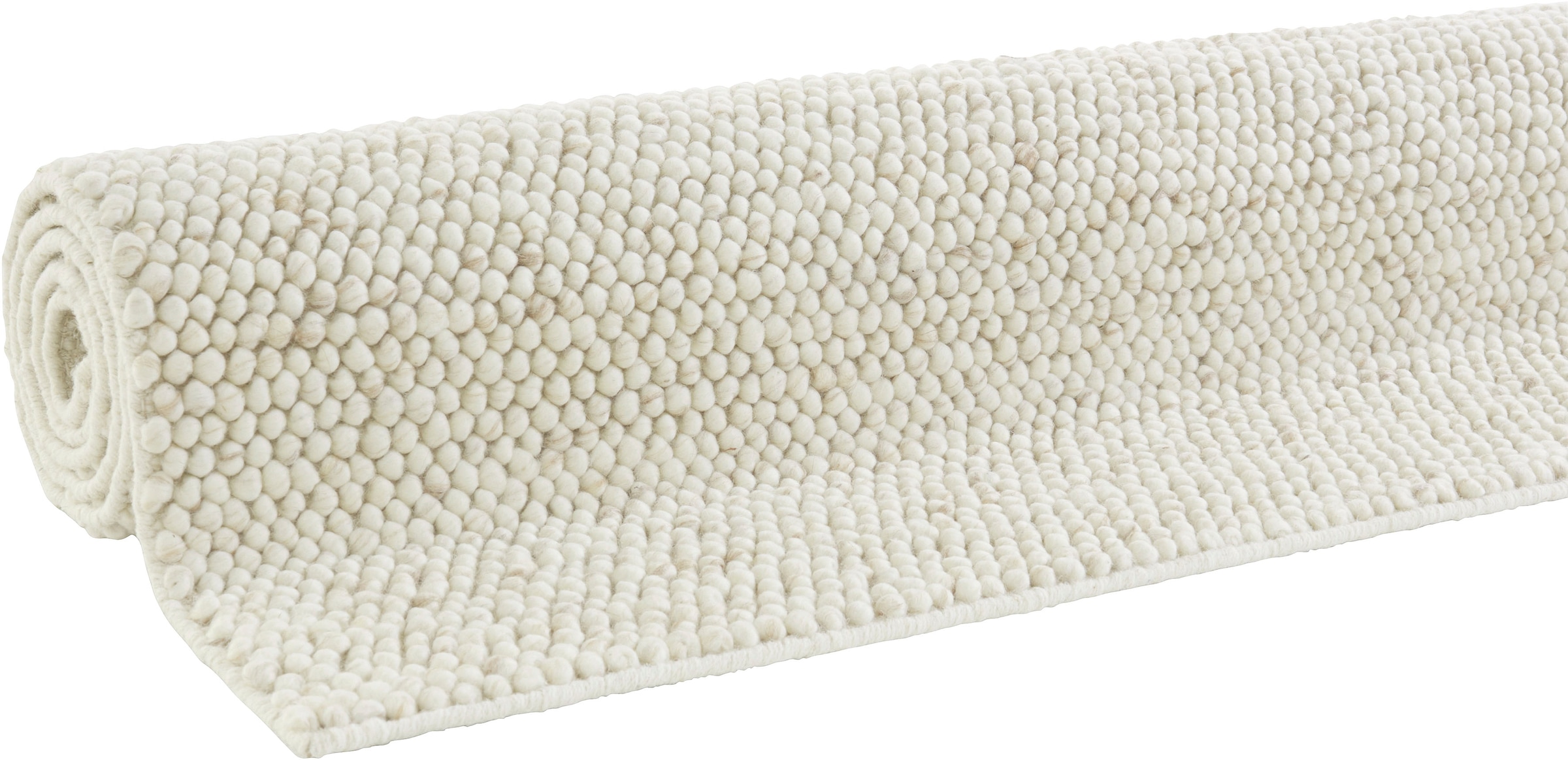 LeGer Home by Lena Gercke Wollteppich »Ainhoa, handgewebt, Wolle«, rechteckig, 12 mm Höhe, einfarbig, Wolle, Teppich, Wohnzimmer, Schlafzimmer, Esszimmer