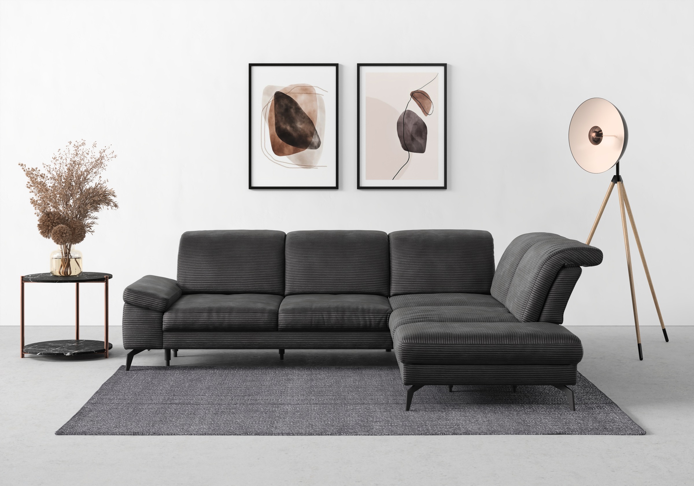 sit&more Ecksofa "Cabana L-Form" Ottomane, wahlweise mit Sitztiefen-,Armlehnen- und Kopfteilfunktion