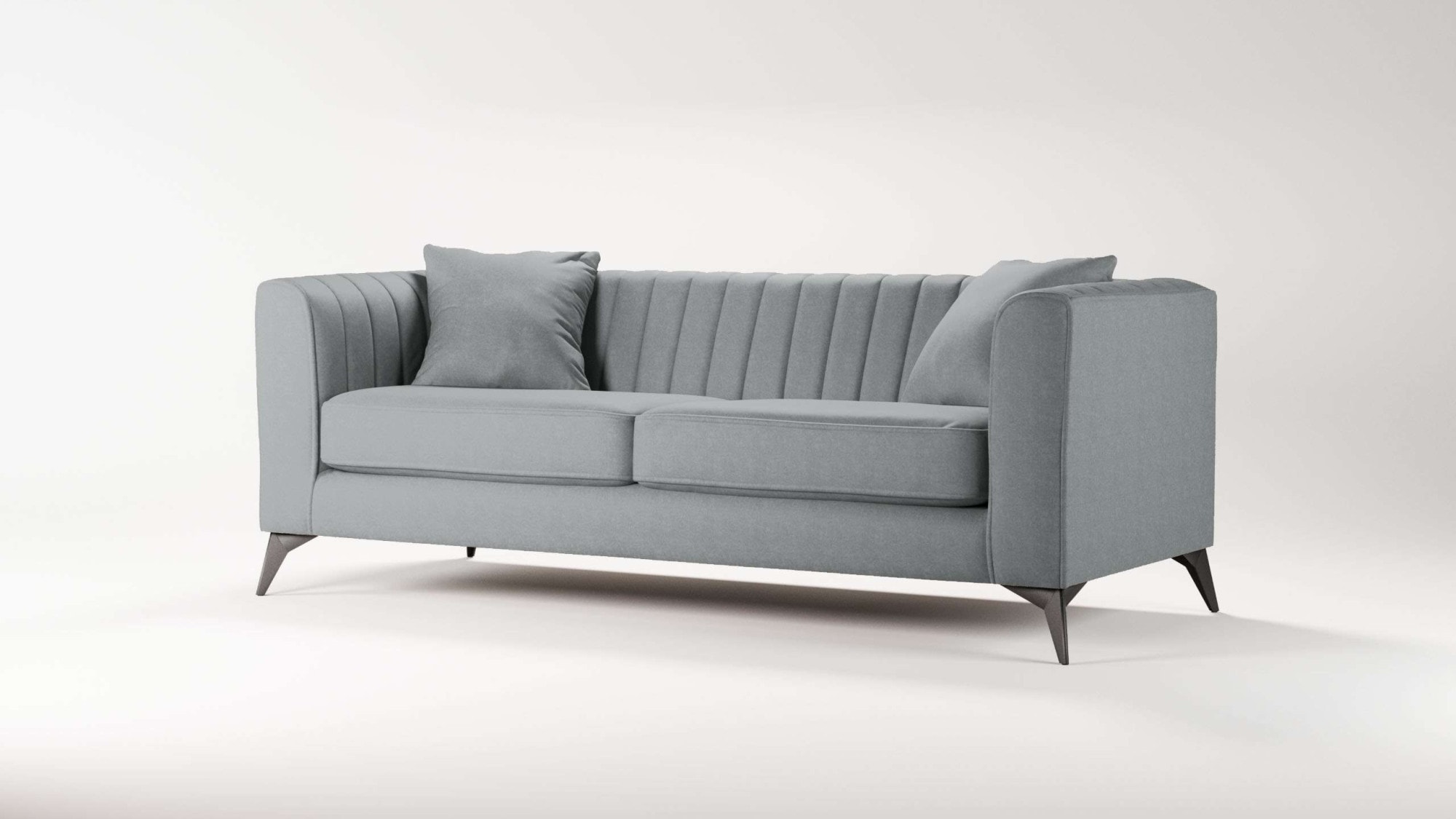 Places of Style 3-Sitzer »MATTHEW elegantes Designsofa, Masse B/T/H: 201/86/74 cm«, feine Steppung im Rückenbereich, lose Sitzkissen, incl. Zierkissen