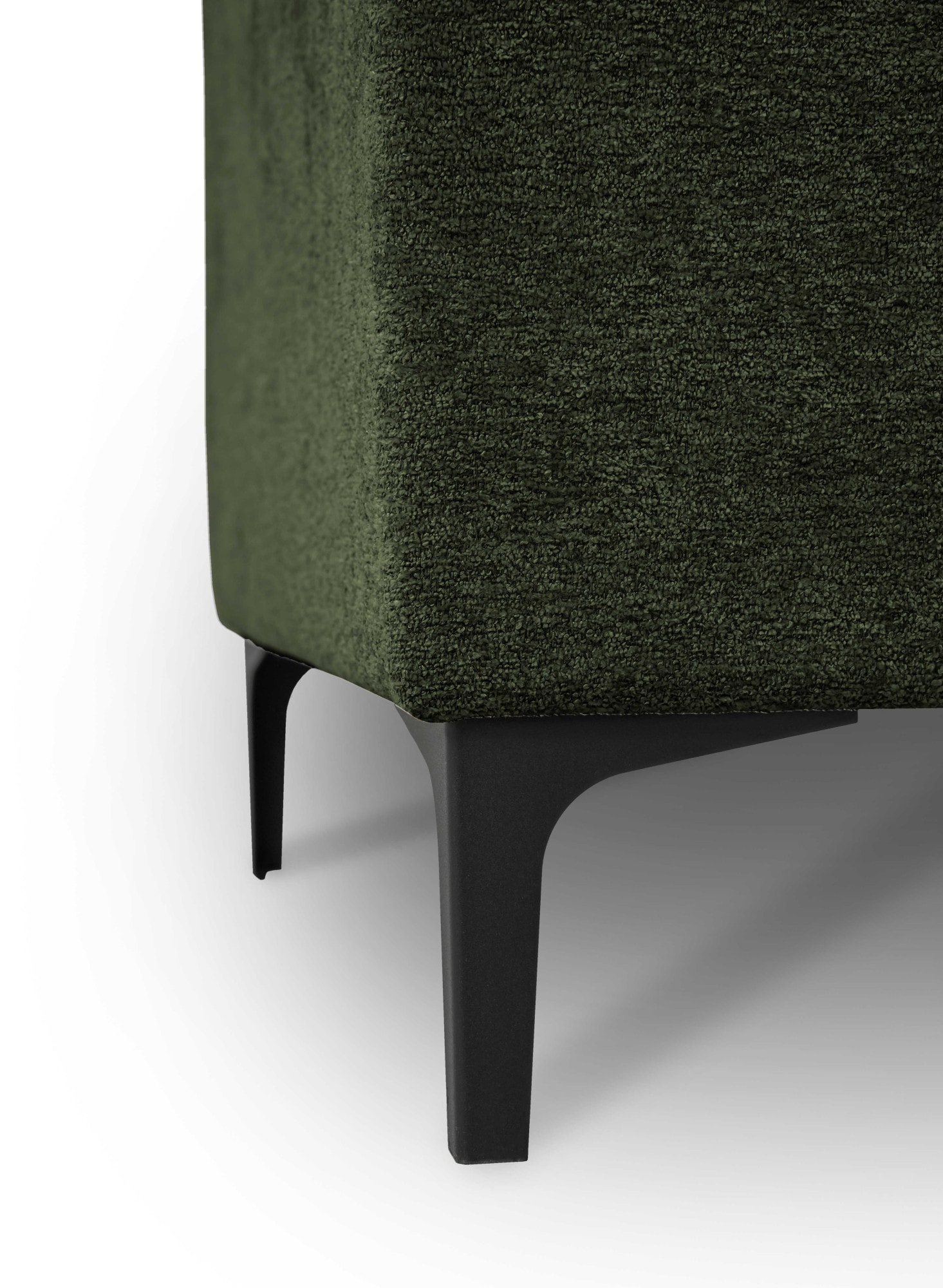 Places of Style Ecksofa »Polsterecke Oland, Struktur, Flachgewebe, Luxus-Microfaser, Boucle«, L-Form, 280 cm, Wellenunterfederung, Skandi-Design, Metallfüsse