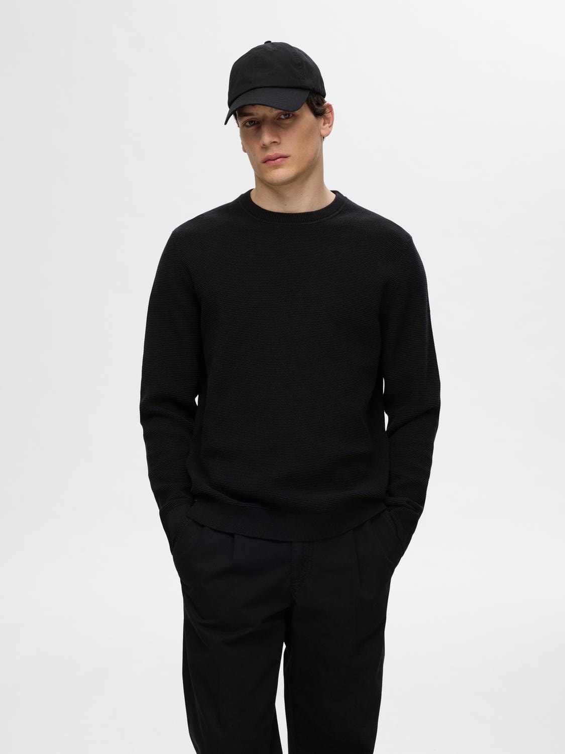 Strickpullover »SLHROSS LS KNIT STRUCTURE CREW NECK NOOS«