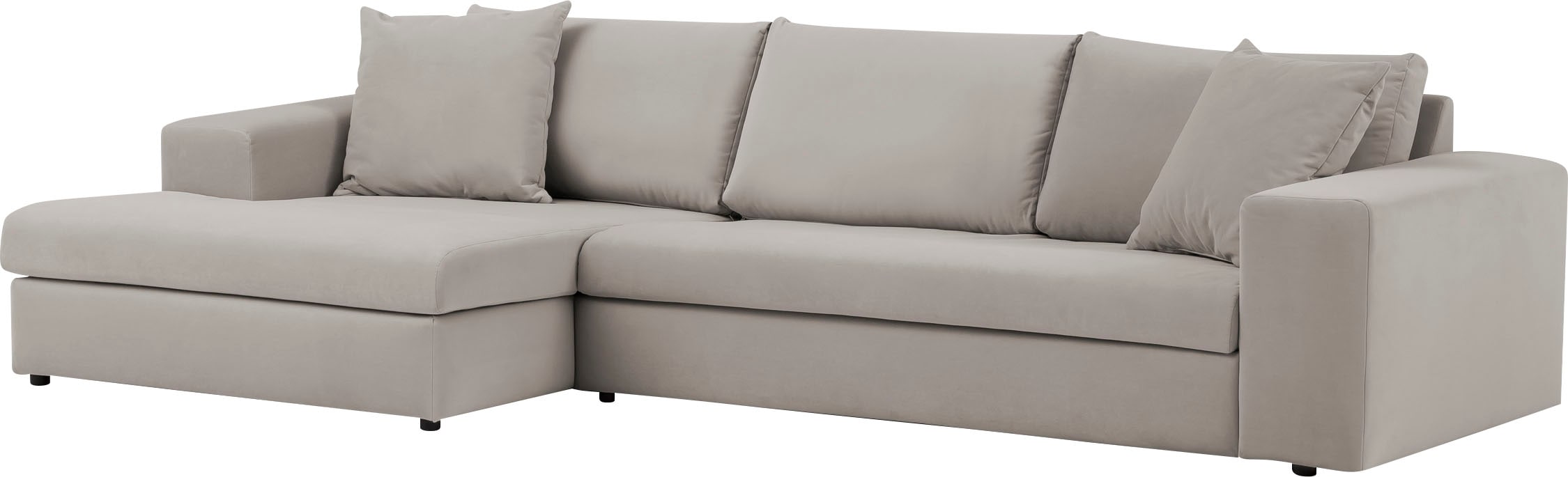 andas Ecksofa »SLEETLAND XXL in Samtvelours oder Vintage-Leder-Optik, L-Form,«, besonders gross und bequem