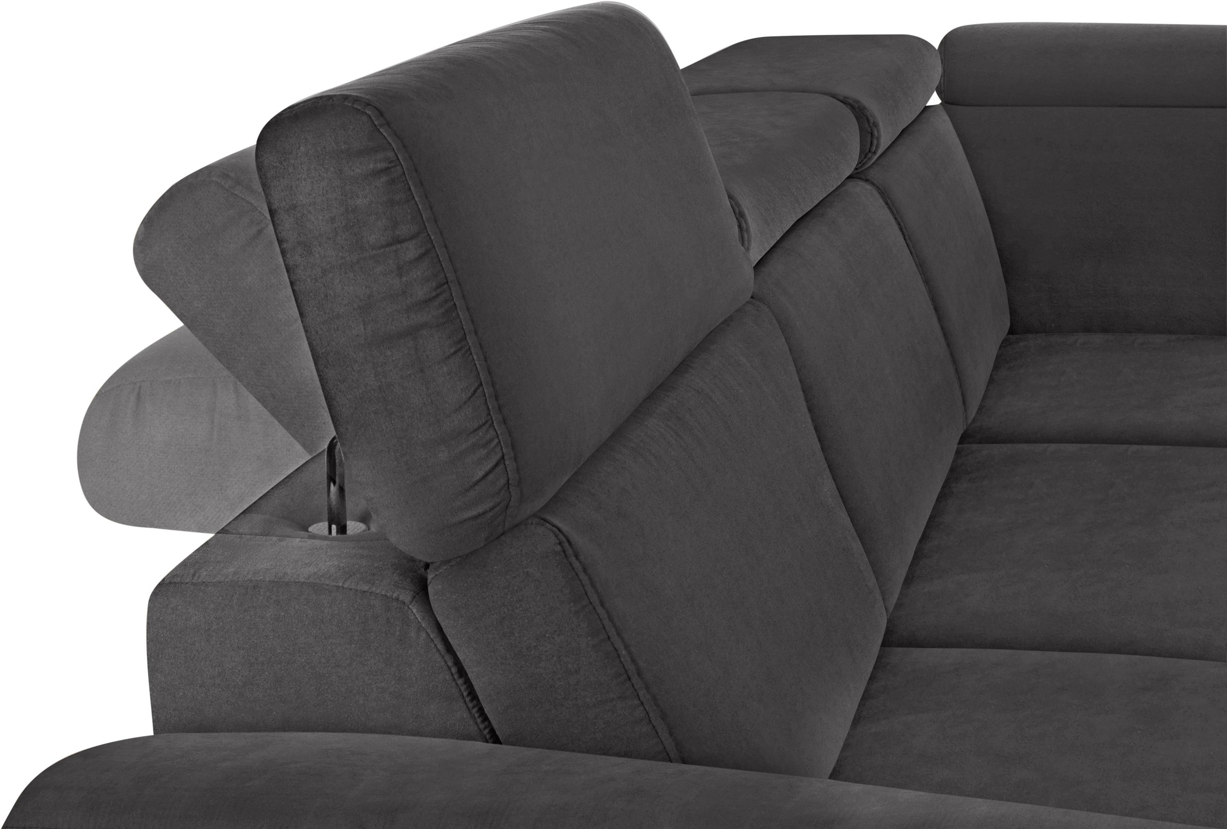 sit&more Ecksofa, inklusive Kopfteilverstellung, wahlweise mit Bettfunktion und Bettkasten