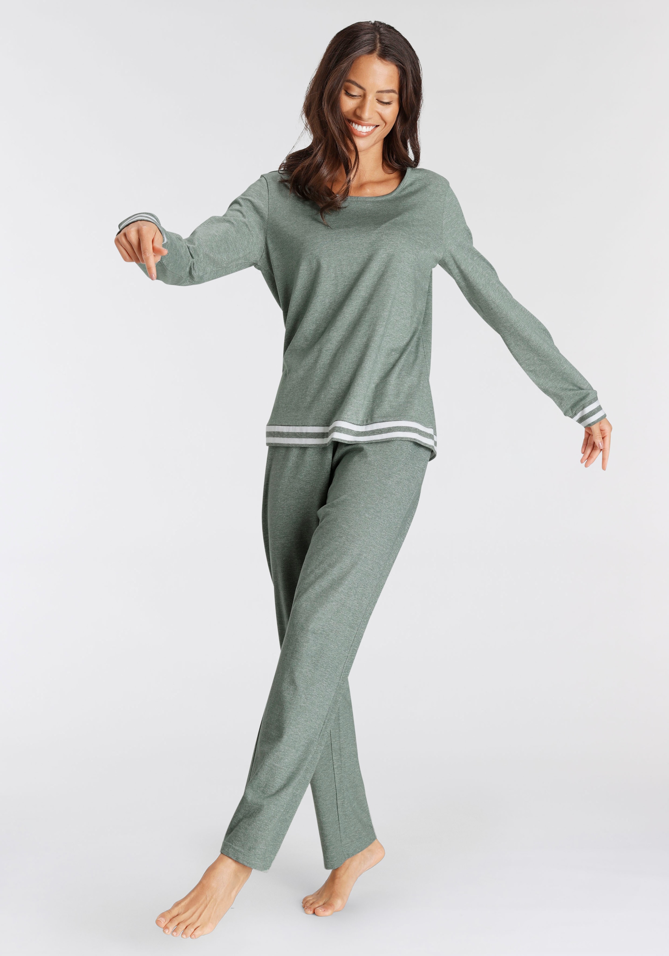 Pyjama, Dreams (2 mit bei Jelmoli-Versand bestellen online Vivance Schweiz Streifen-Details tlg.),