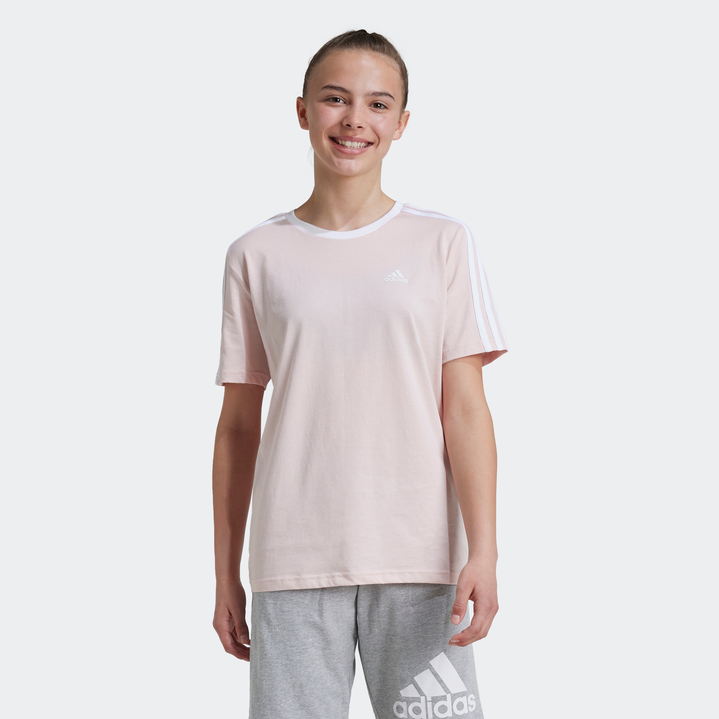 adidas Sportswear T-Shirt »ESSENTIALS 3-STREIFEN COTTON LOOSE FIT BOYFRIEND«