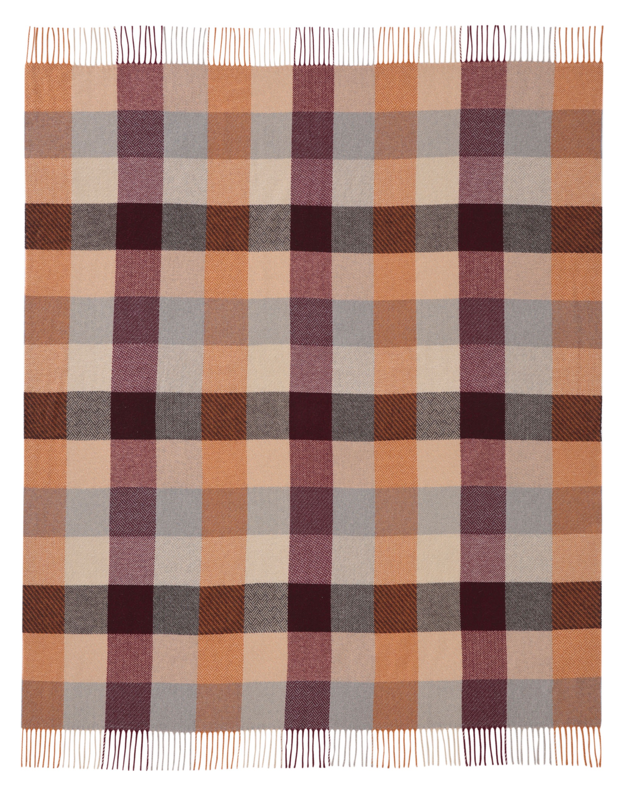 Biederlack Plaid "Shades mit hochwertigen Fransen" filigrane Strukturoptik