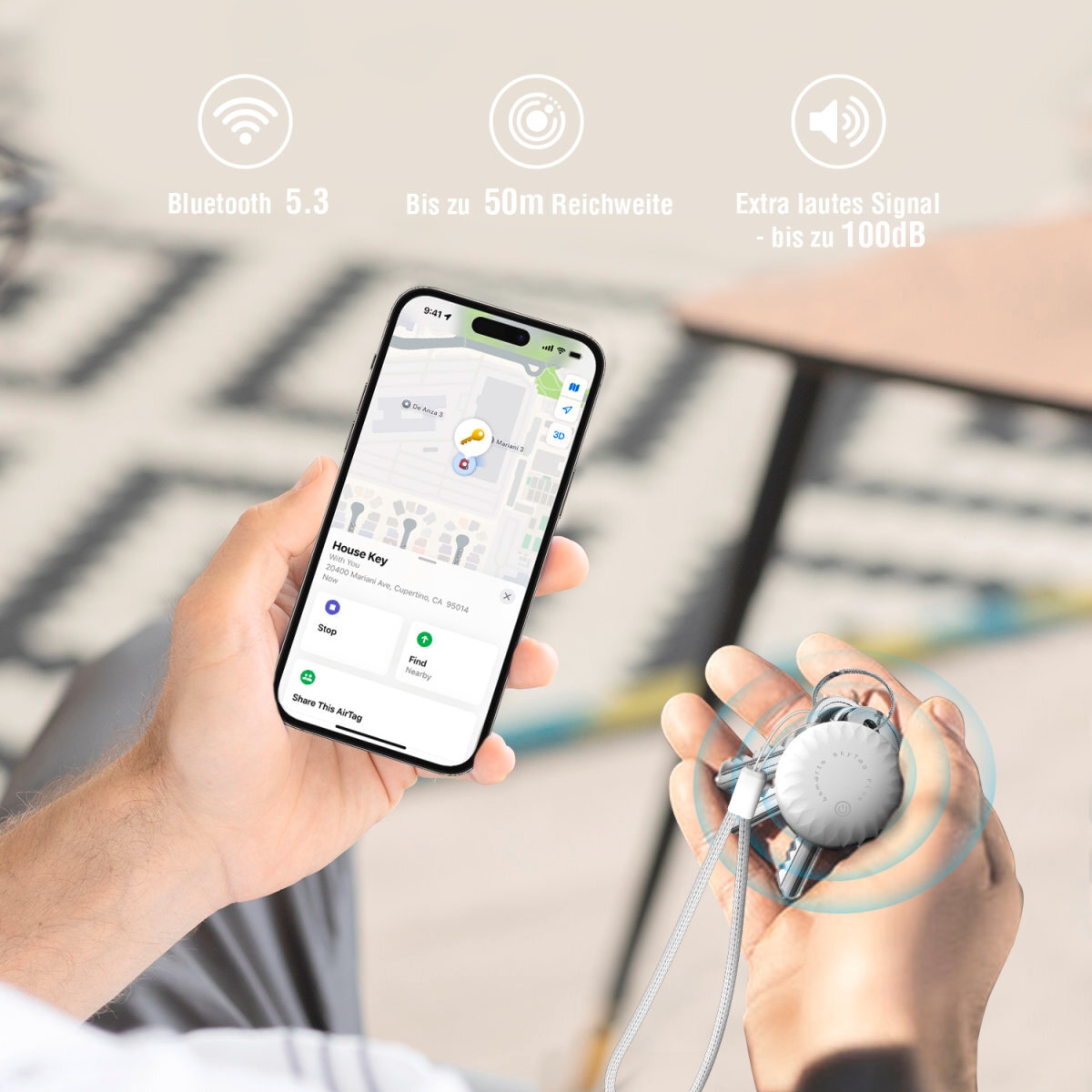 4smarts GPS-Tracker »SkyTag Plus 4er Pack«, (Packung, 4 St., 4x SkyTag Plus)