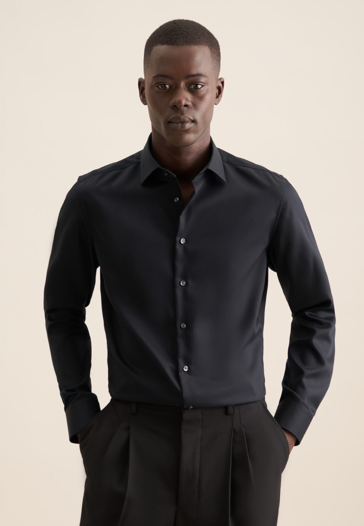 seidensticker Businesshemd »Schwarze Rose« Shaped 1/1 Kentkragen Uni