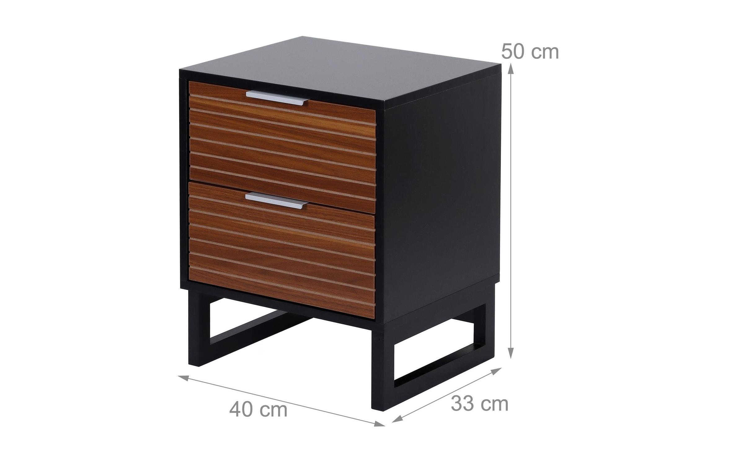 relaxdays Nachttisch "mit 2 Schubladen 40 x 50 cm" Beistelltisch in Holzoptik