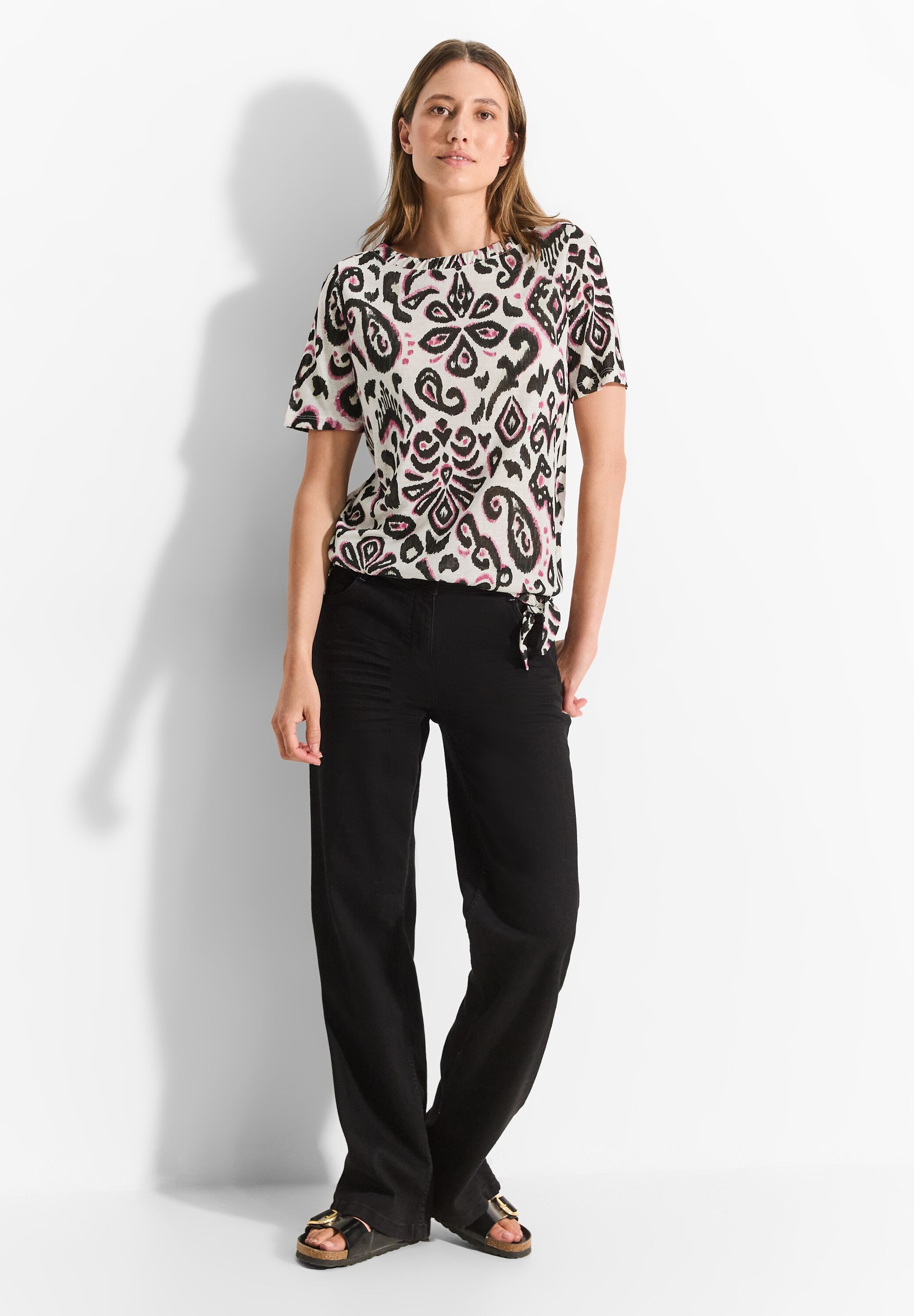 Cecil Print-Shirt, mit Tunnelzug und Knotendetail am Saum