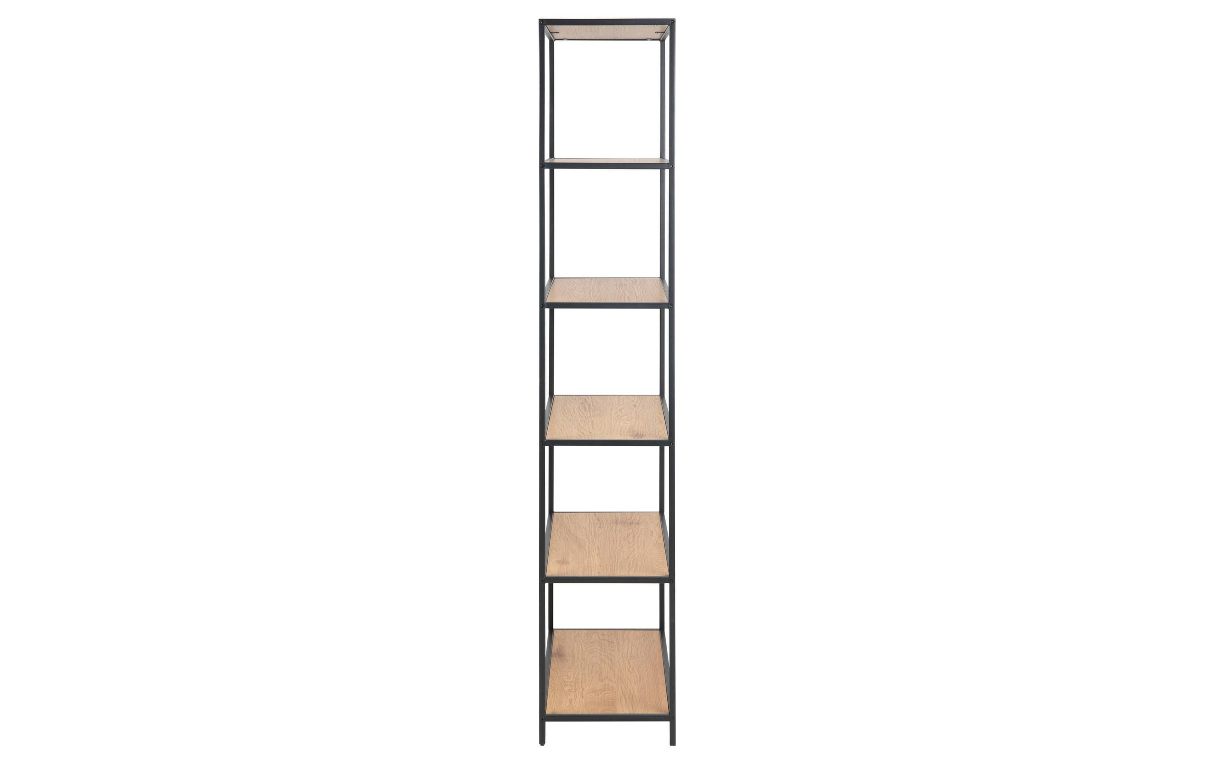 AC Design Regal »Seaford 77 x 35 x 185 cm, Eiche/Schwarz matt«