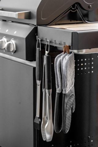 WENKO Hakenleiste »Modell Ima«, magnetisch, mit 4 Haken für Spültücher und Grillzubehör, ohne Bohren